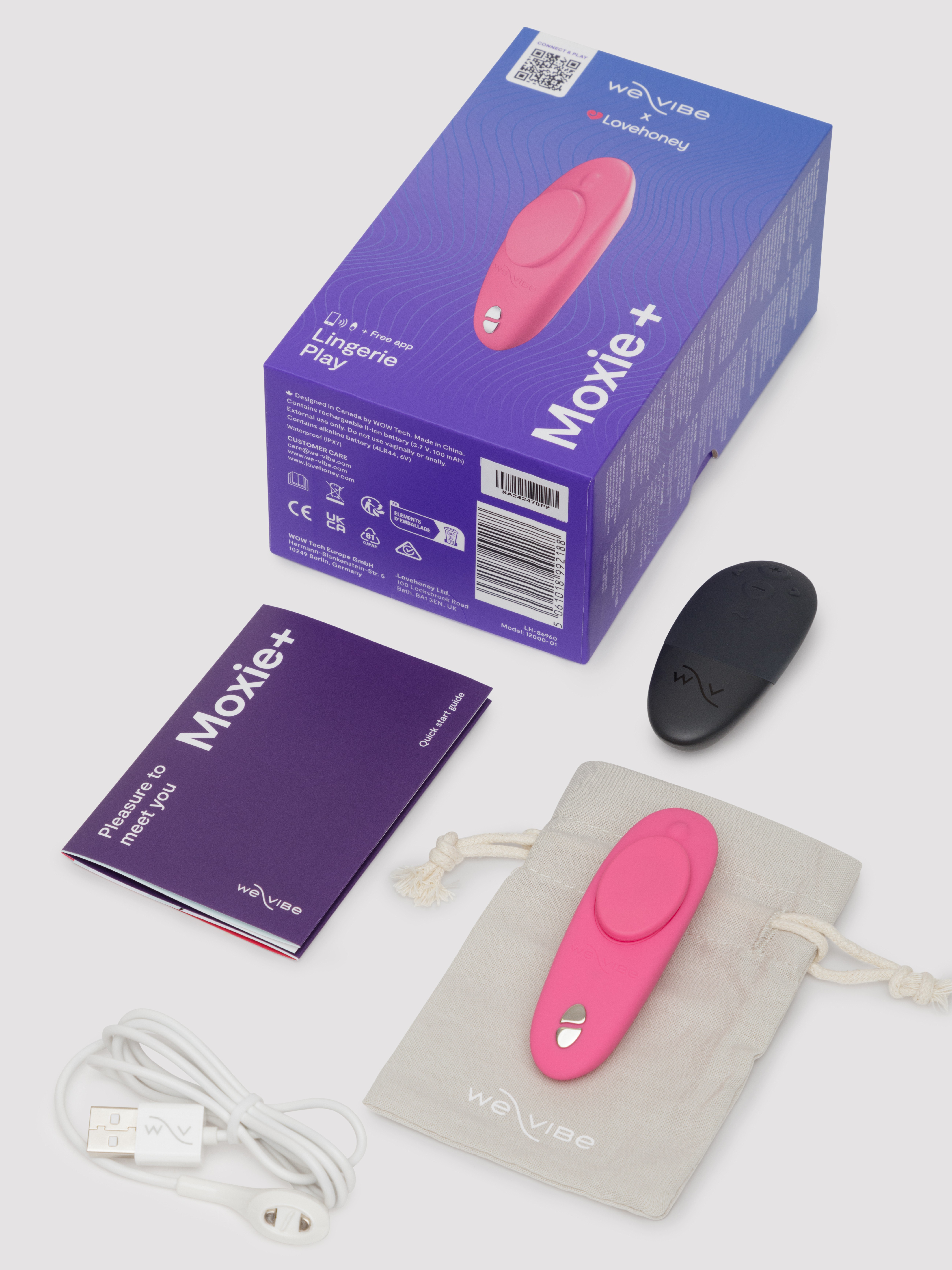 We-Vibe X Lovehoney Moxie + App and Remote Controlled Wearable Clitoral Vibrator, Hot Pink, hi-res