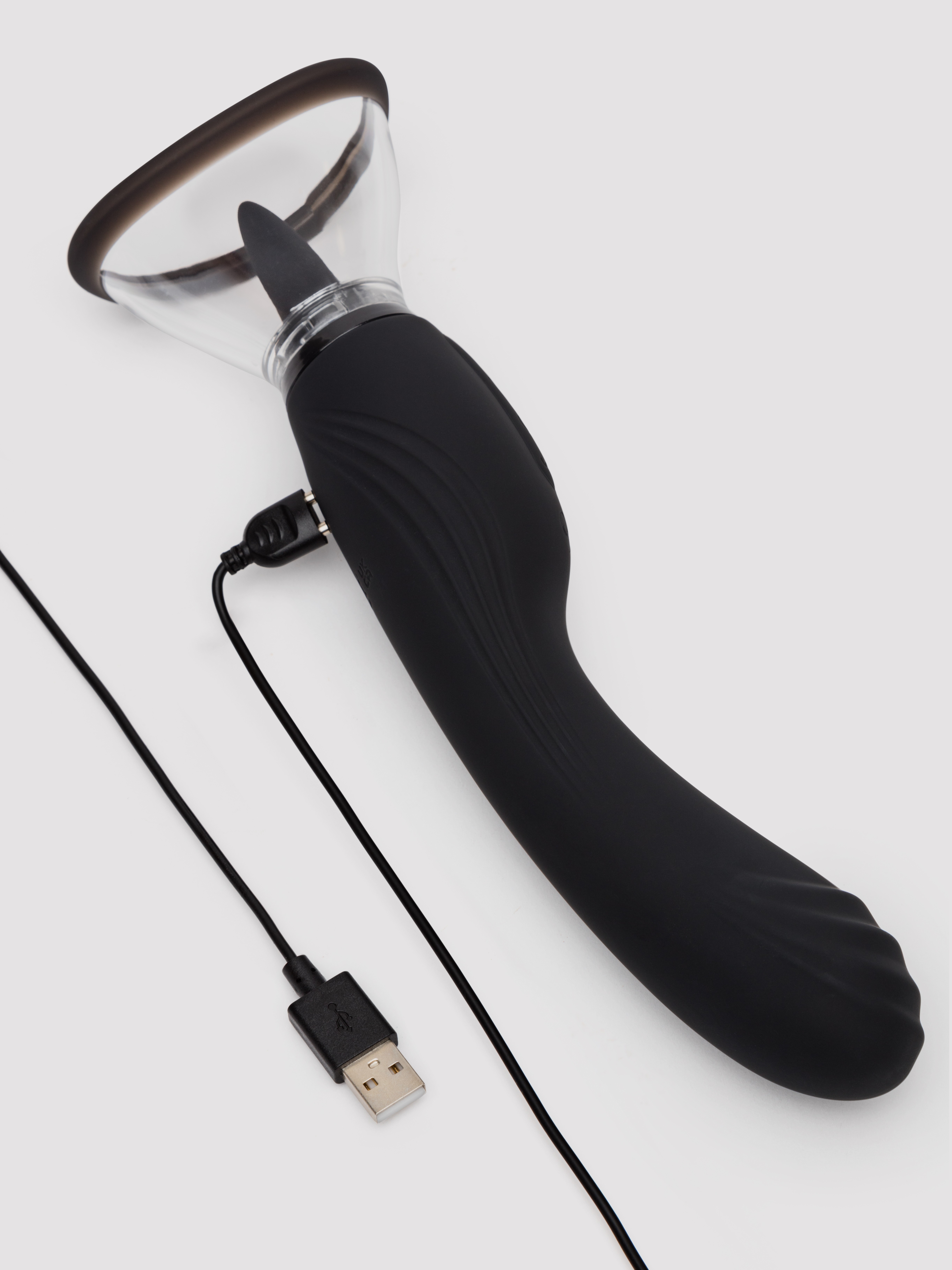 Lovehoney Lick Me Vibrating Pussy Pump and Tongue Vibrator, Black, hi-res