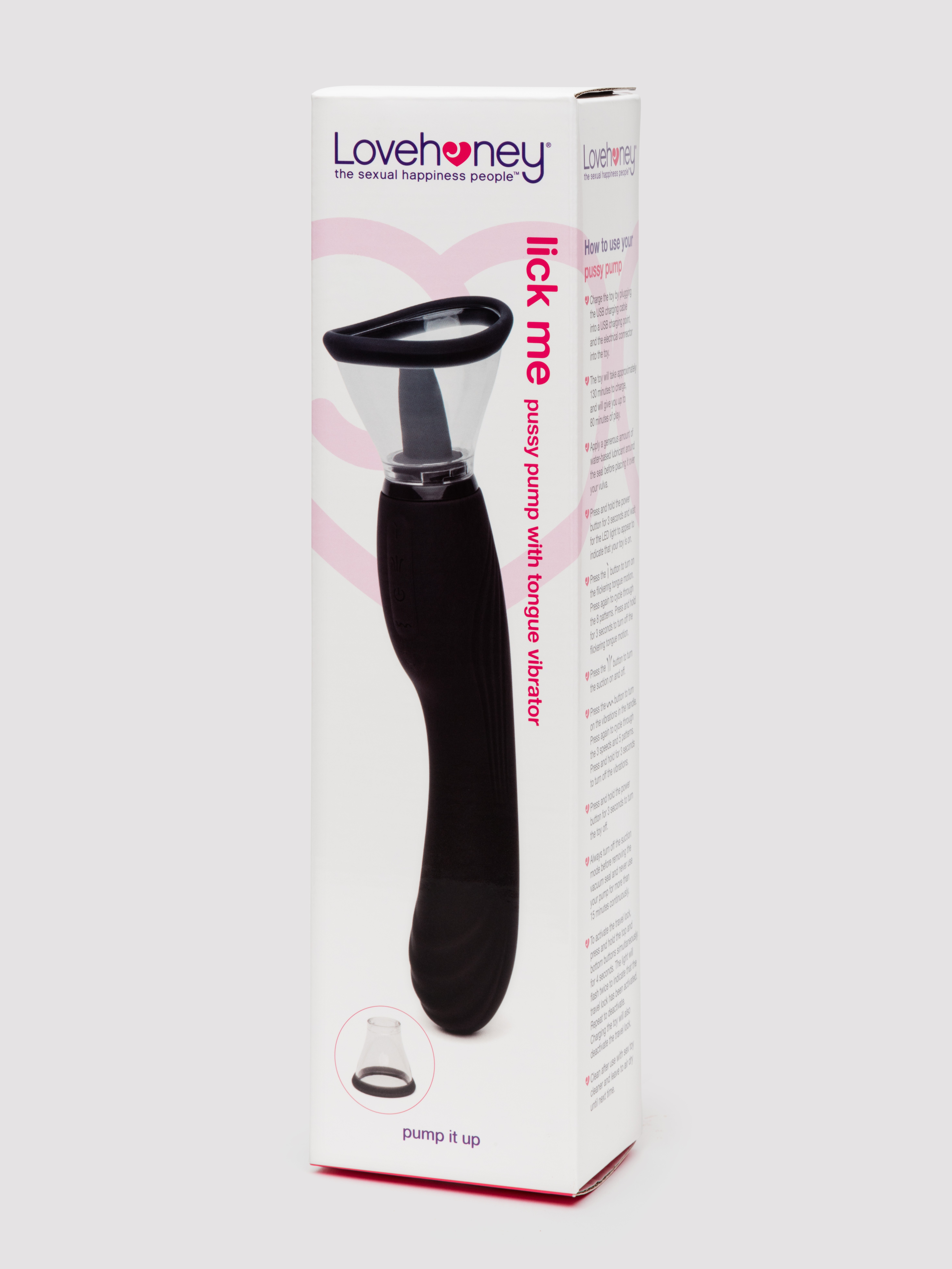 Lovehoney Lick Me Vibrating Pussy Pump and Tongue Vibrator, Black, hi-res
