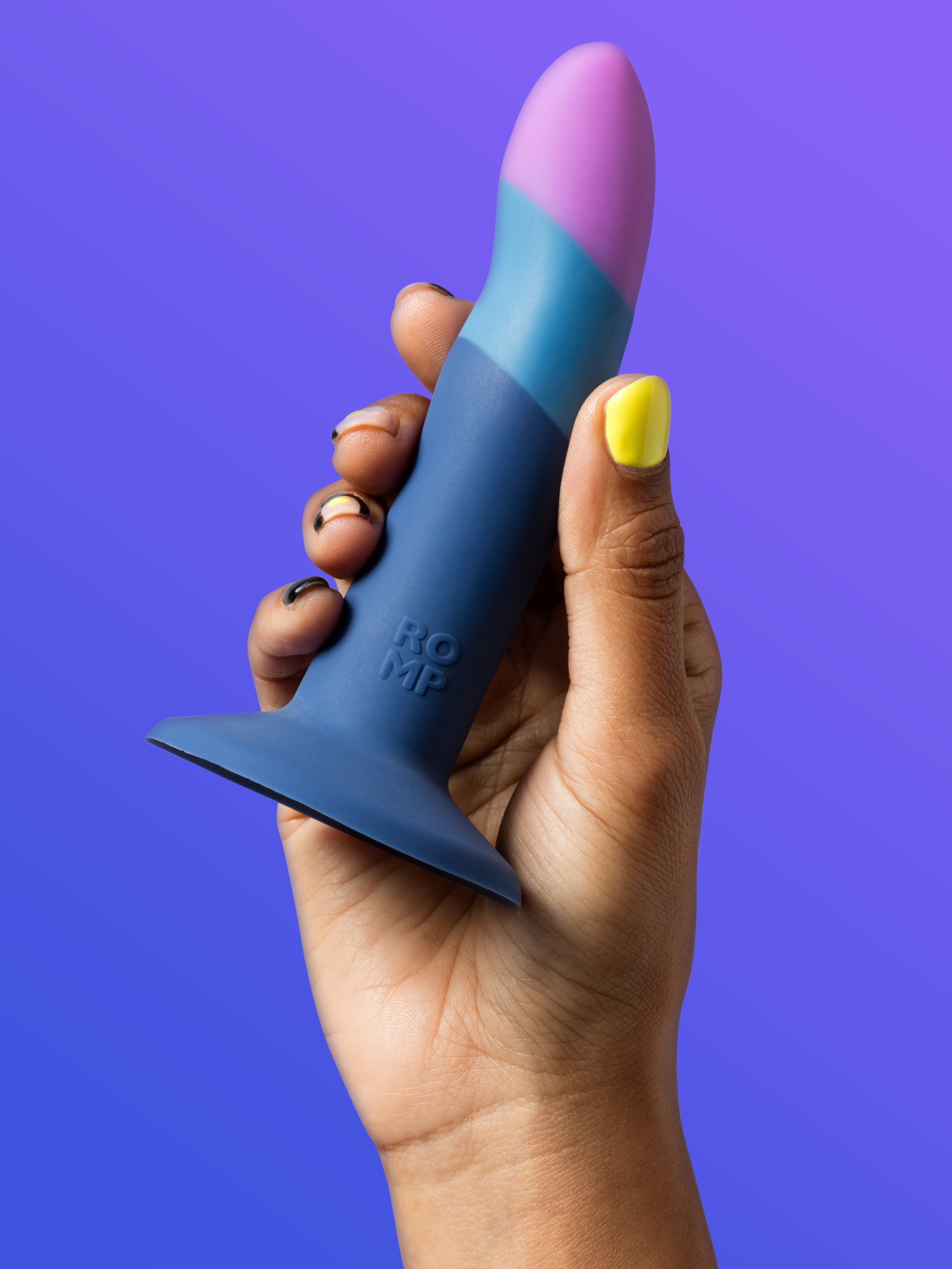 ROMP Piccolo Non-Realistic Dildo 5 Inch, Blue, hi-res