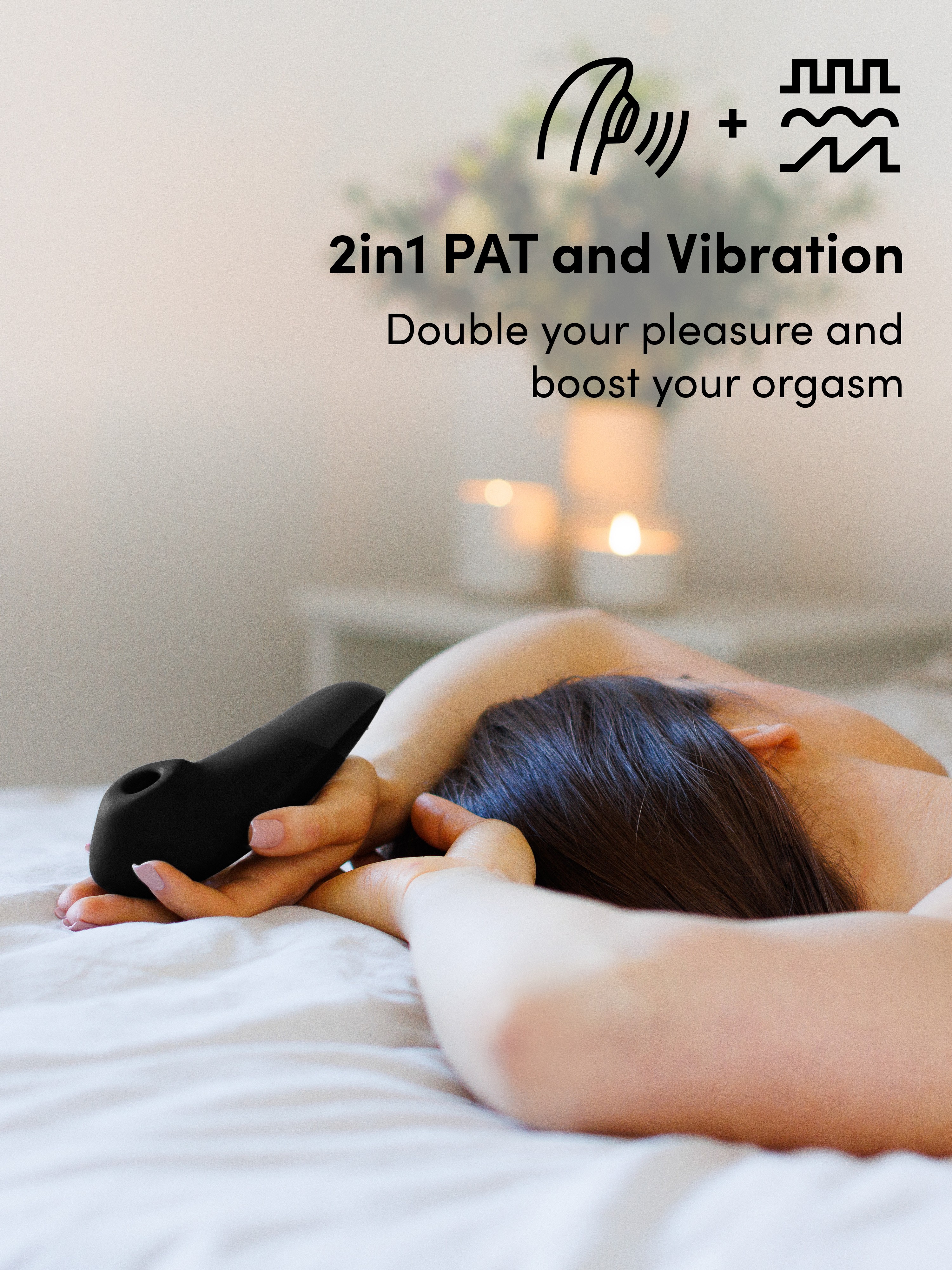 Womanizer Enhance Black Pleasure Air Clitoral Vibrator, Black, hi-res