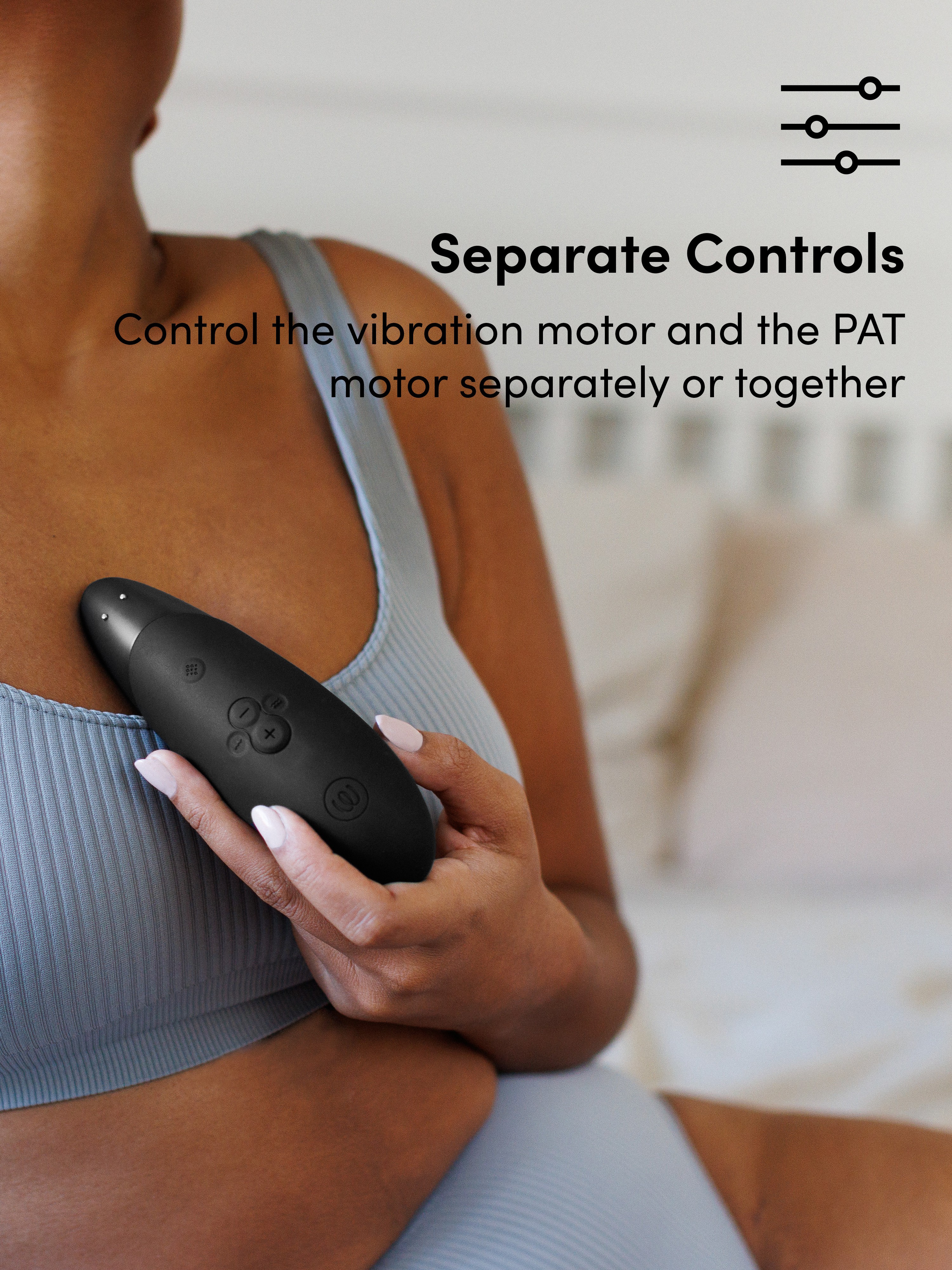 Womanizer Enhance Black Pleasure Air Clitoral Vibrator, Black, hi-res