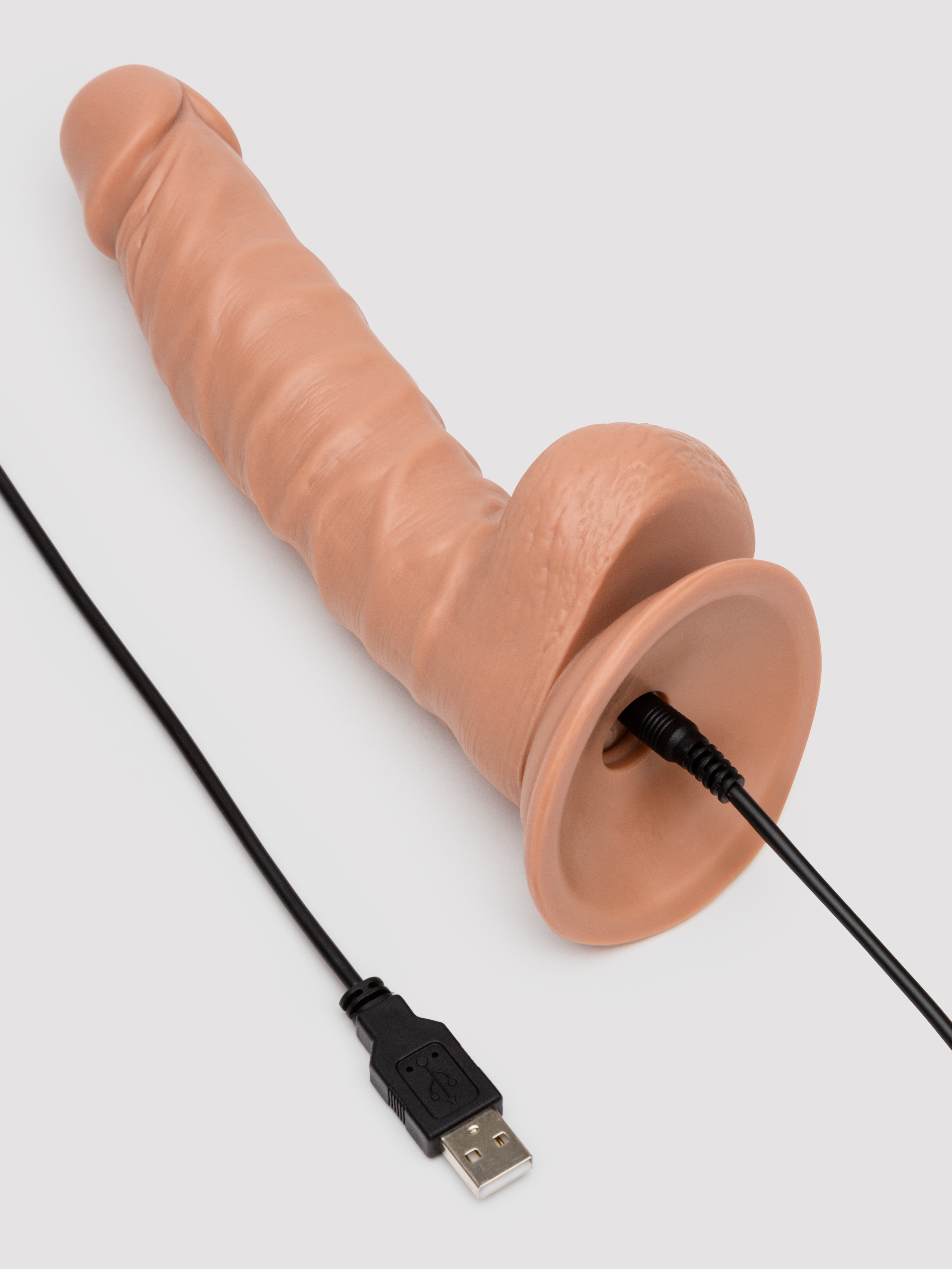 Lifelike Lover Classic Remote Control Rechargeable Realistic Dildo 8 Inch , Flesh Tan, hi-res