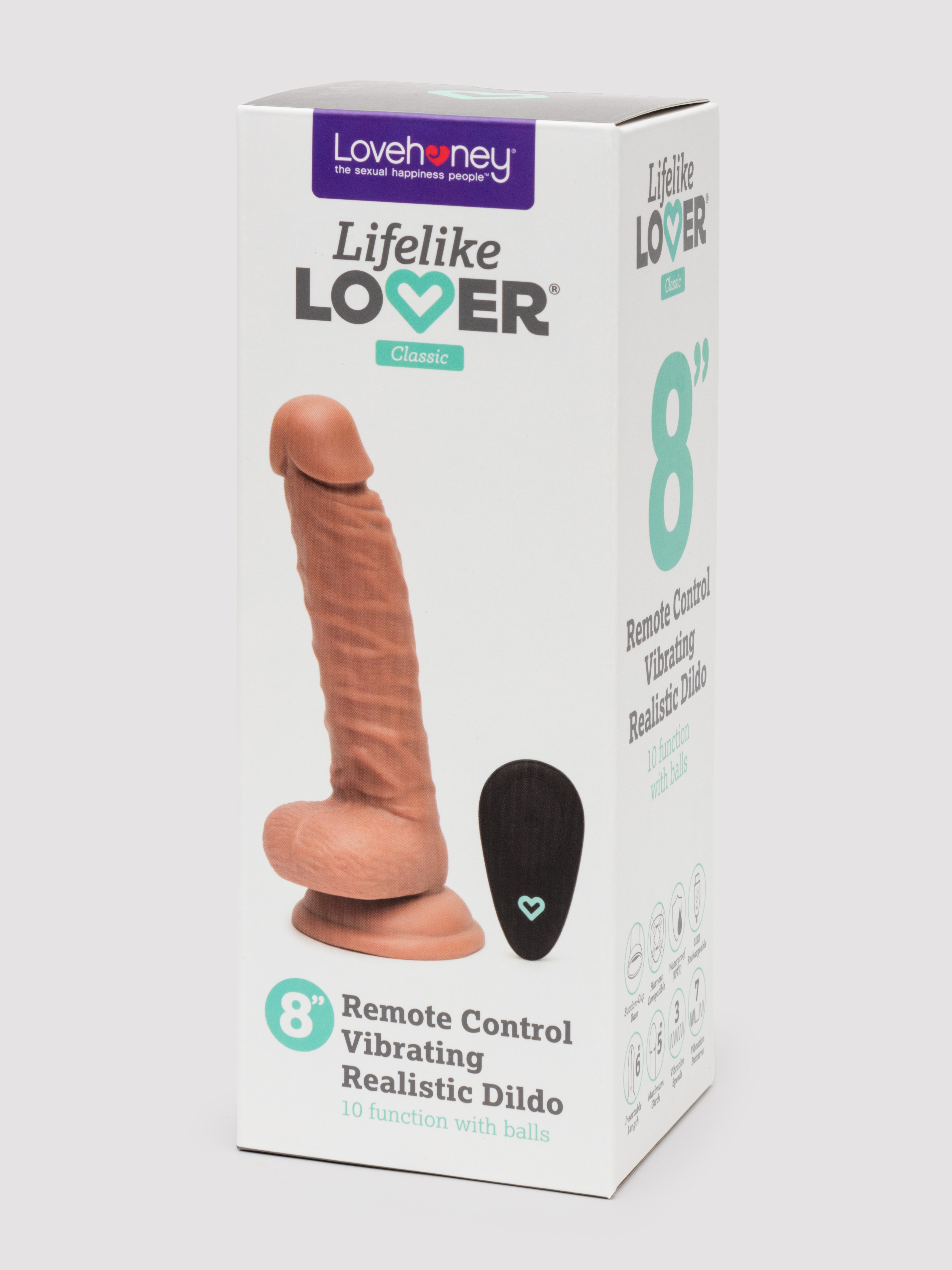Lifelike Lover Classic Remote Control Rechargeable Realistic Dildo 8 Inch , Flesh Tan, hi-res