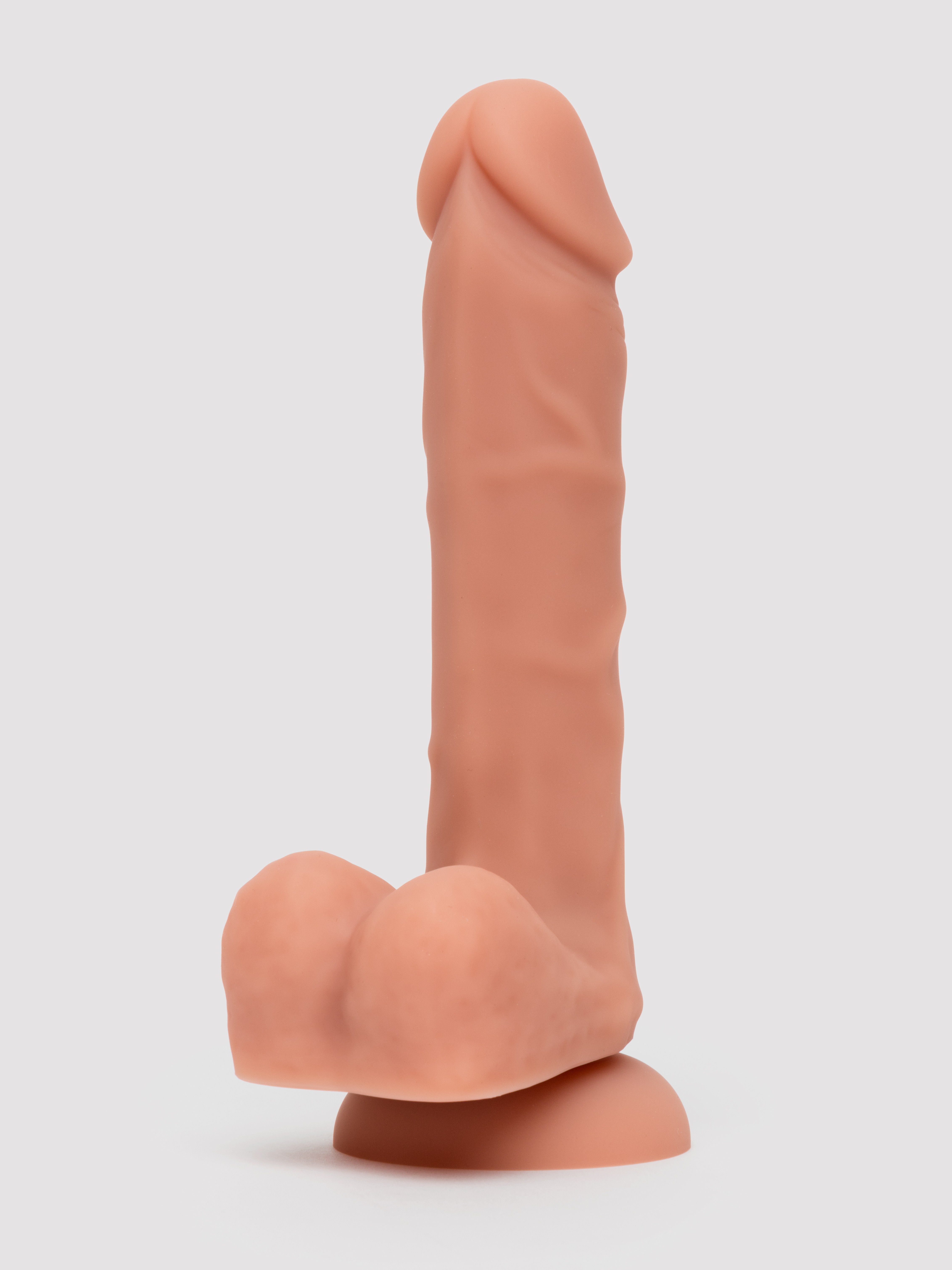 Image of Lifelike Lover Classic Dual-Density Silicone Dildo with Balls 8 Inch - Flesh Tan - Flesh Tan