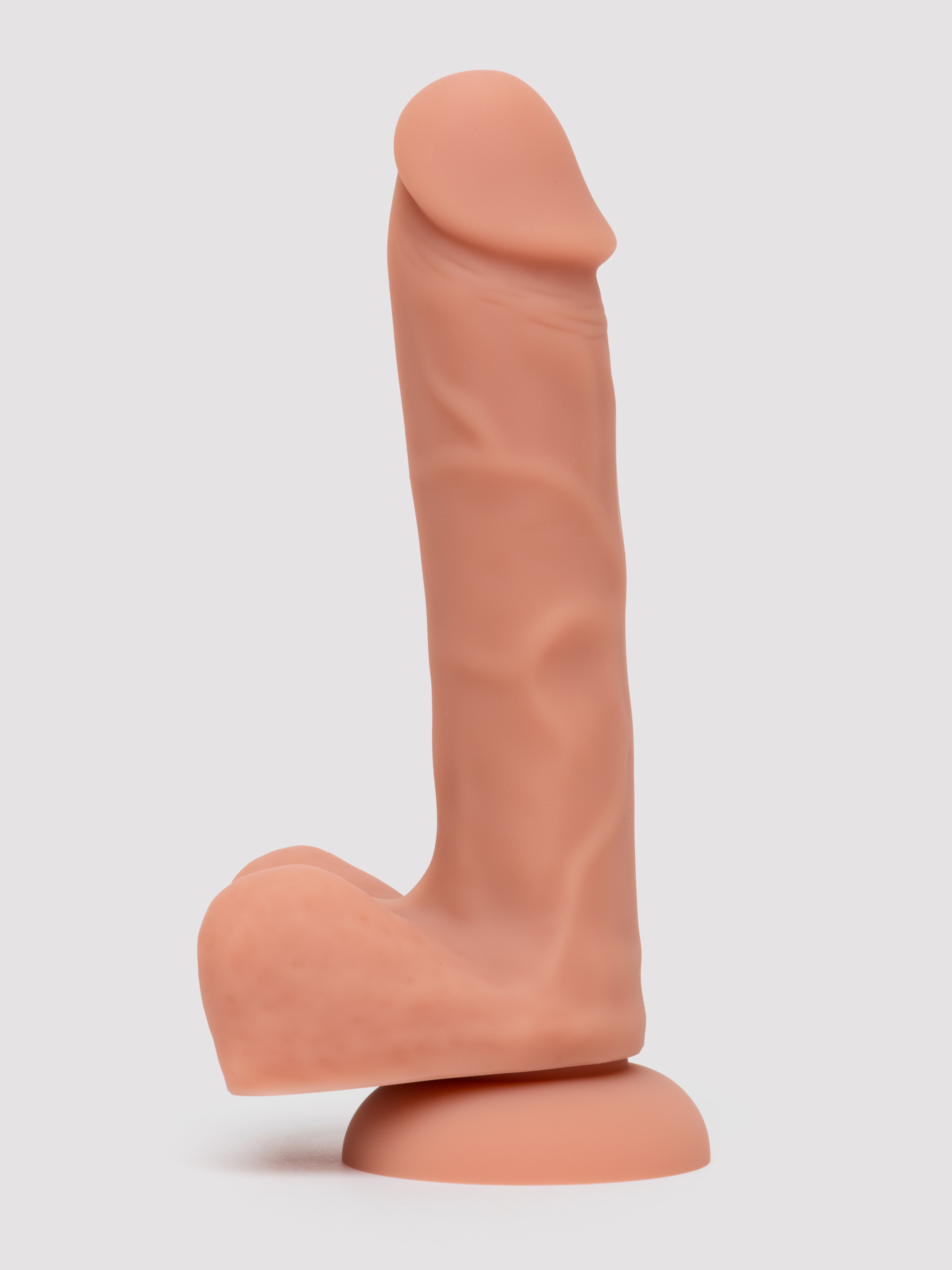 Lifelike Lover Classic Dual-Density Silicone Dildo with Balls 8 Inch - Flesh Tan, Flesh Tan, hi-res