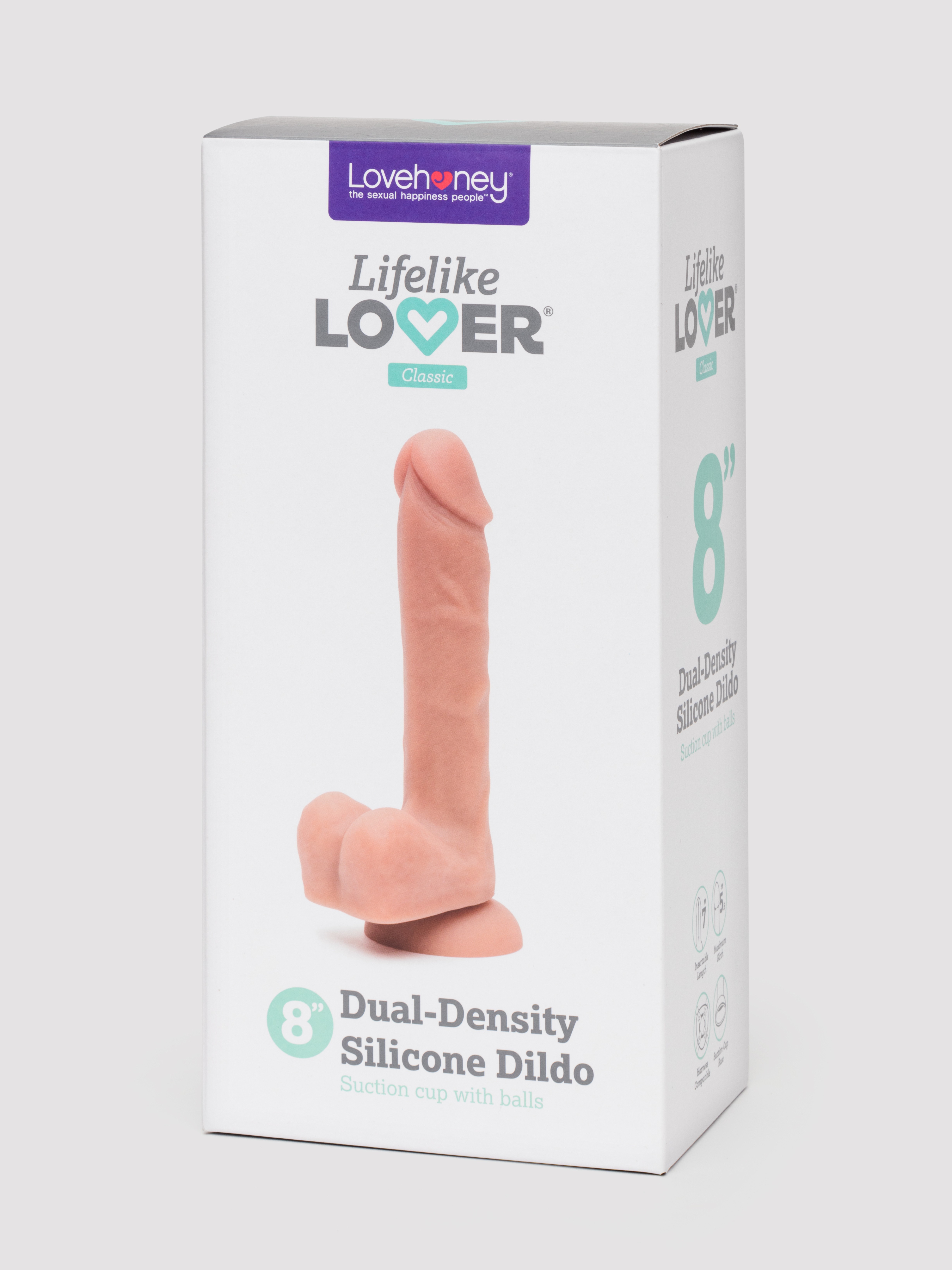Lifelike Lover Classic Dual-Density Silicone Dildo with Balls 8 Inch - Flesh Tan, Flesh Tan, hi-res