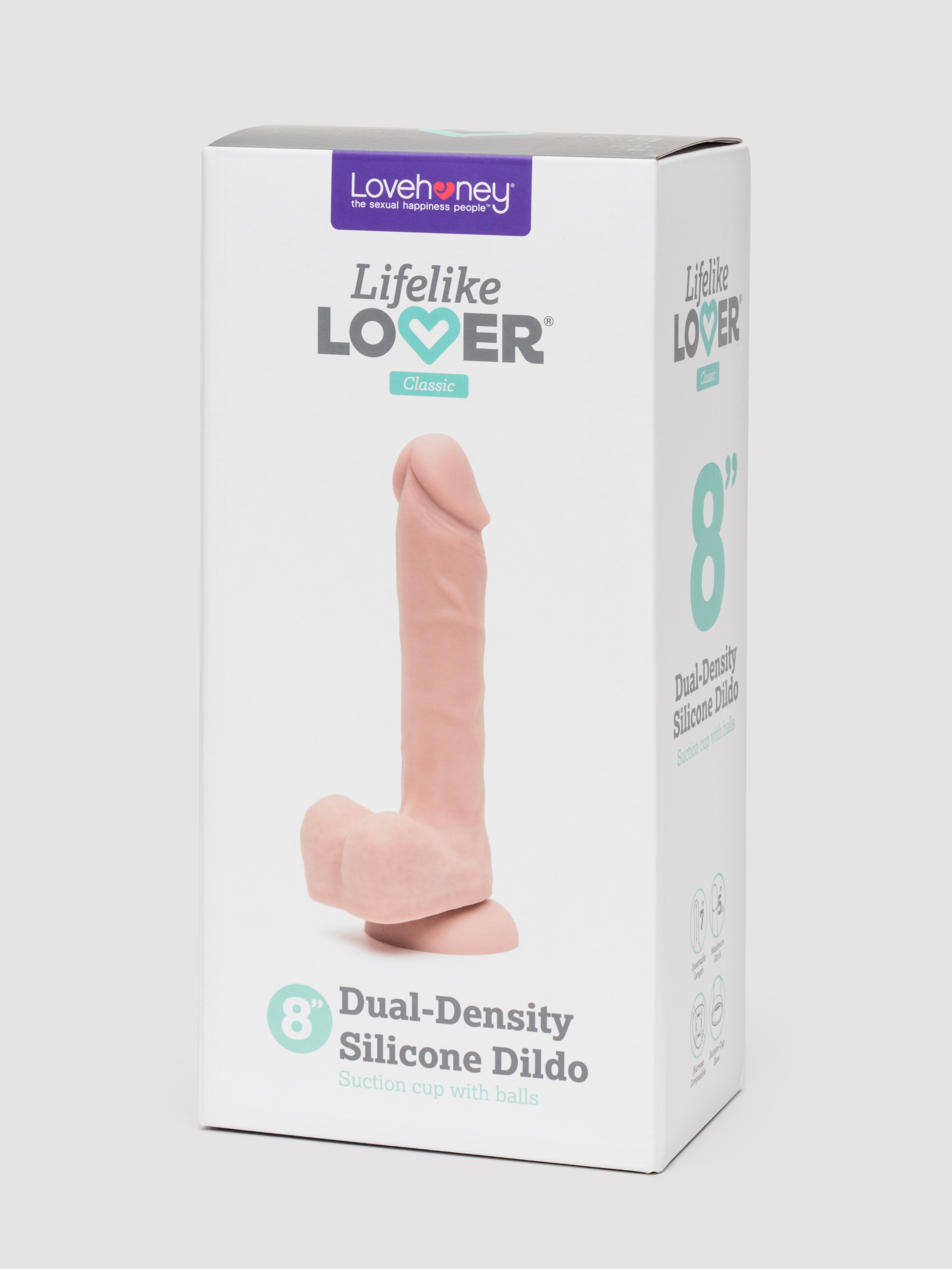 Lifelike Lover Classic Dual-Density Silicone Dildo with Balls 8 inch - Flesh Pink, Flesh Pink, hi-res