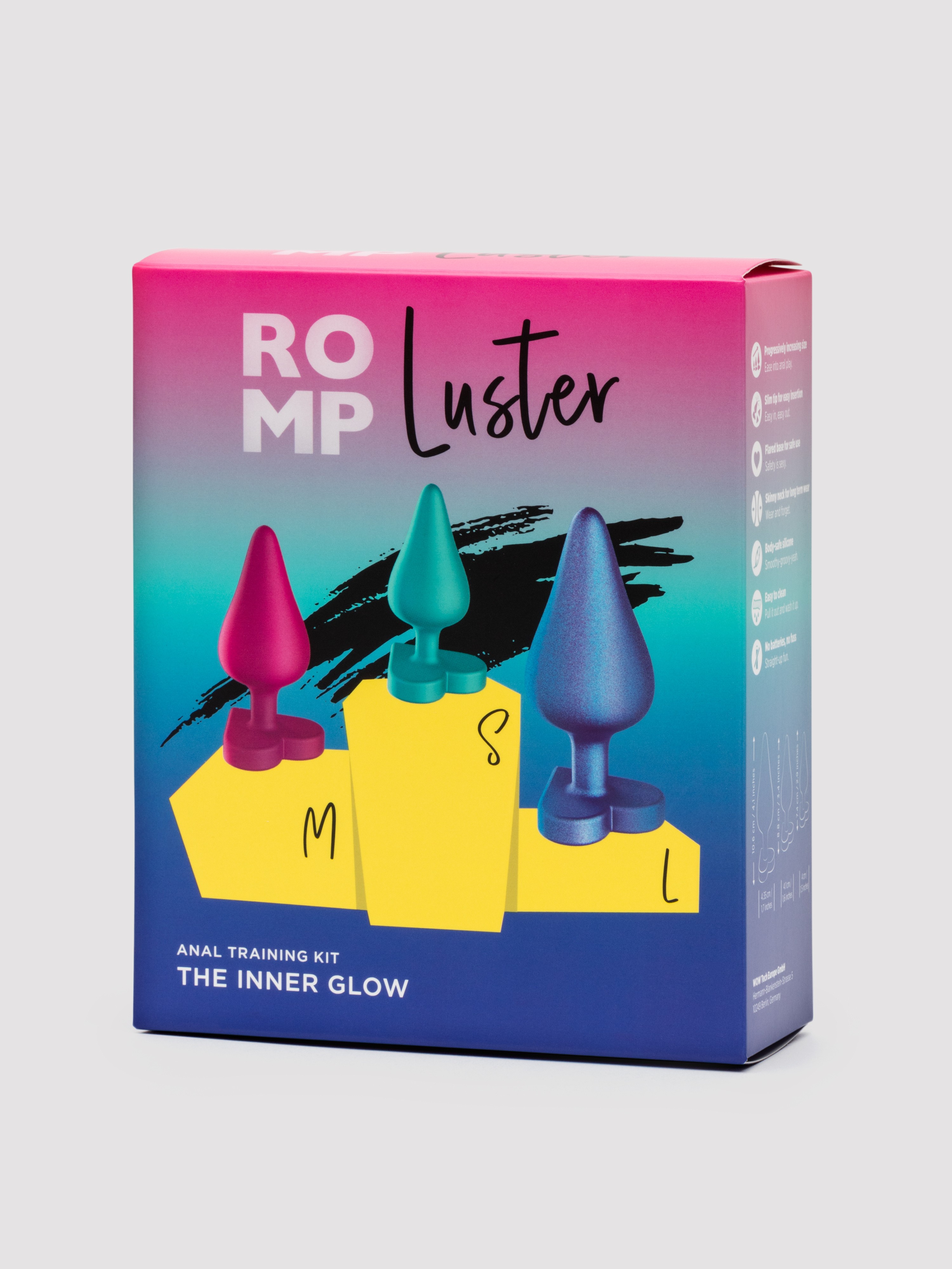 ROMP Luster Silicone Butt Plug Set, Purple, hi-res