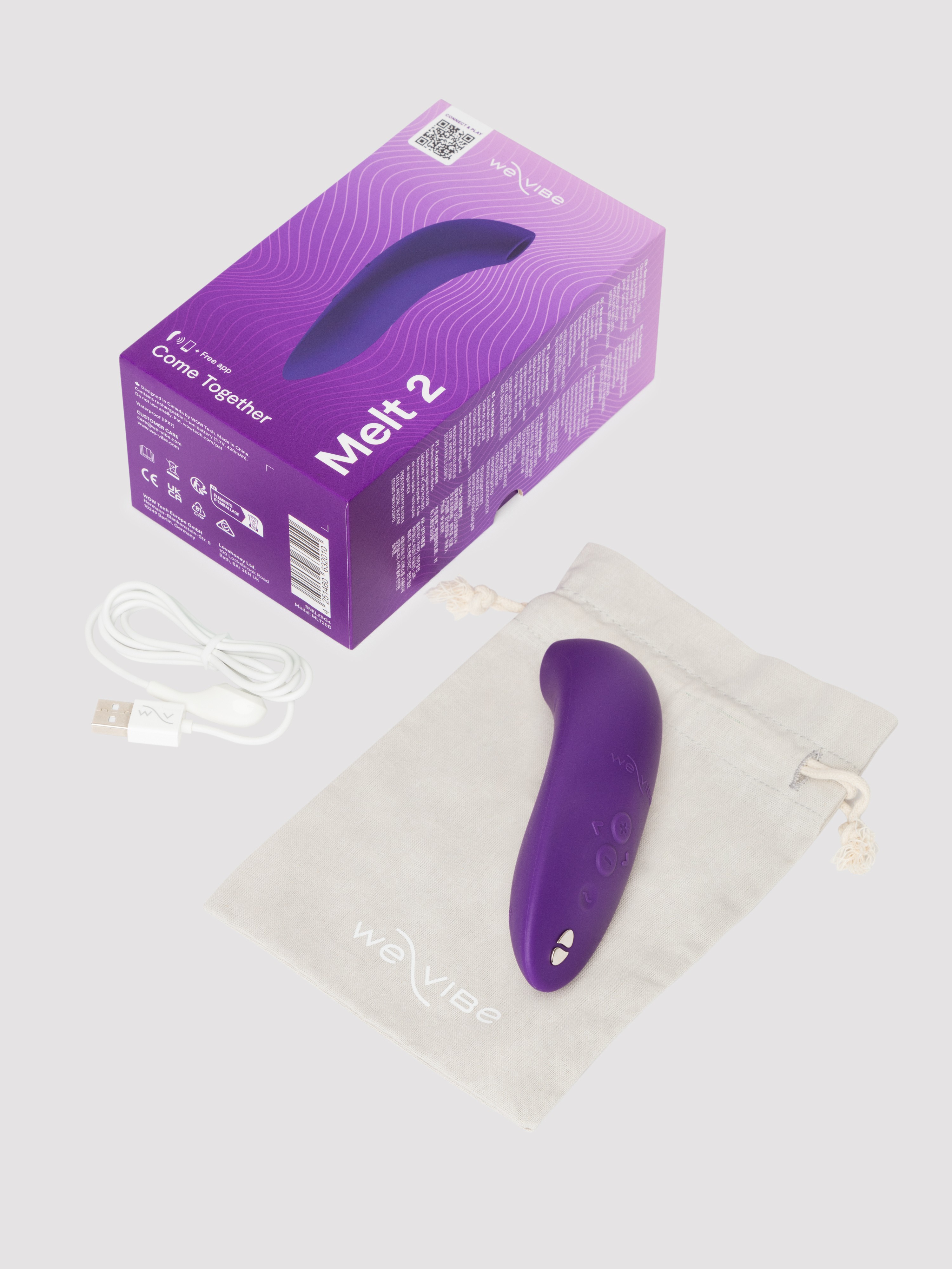 We-Vibe Melt 2 App Controlled Rechargeable Clitoral Stimulator, Purple, hi-res
