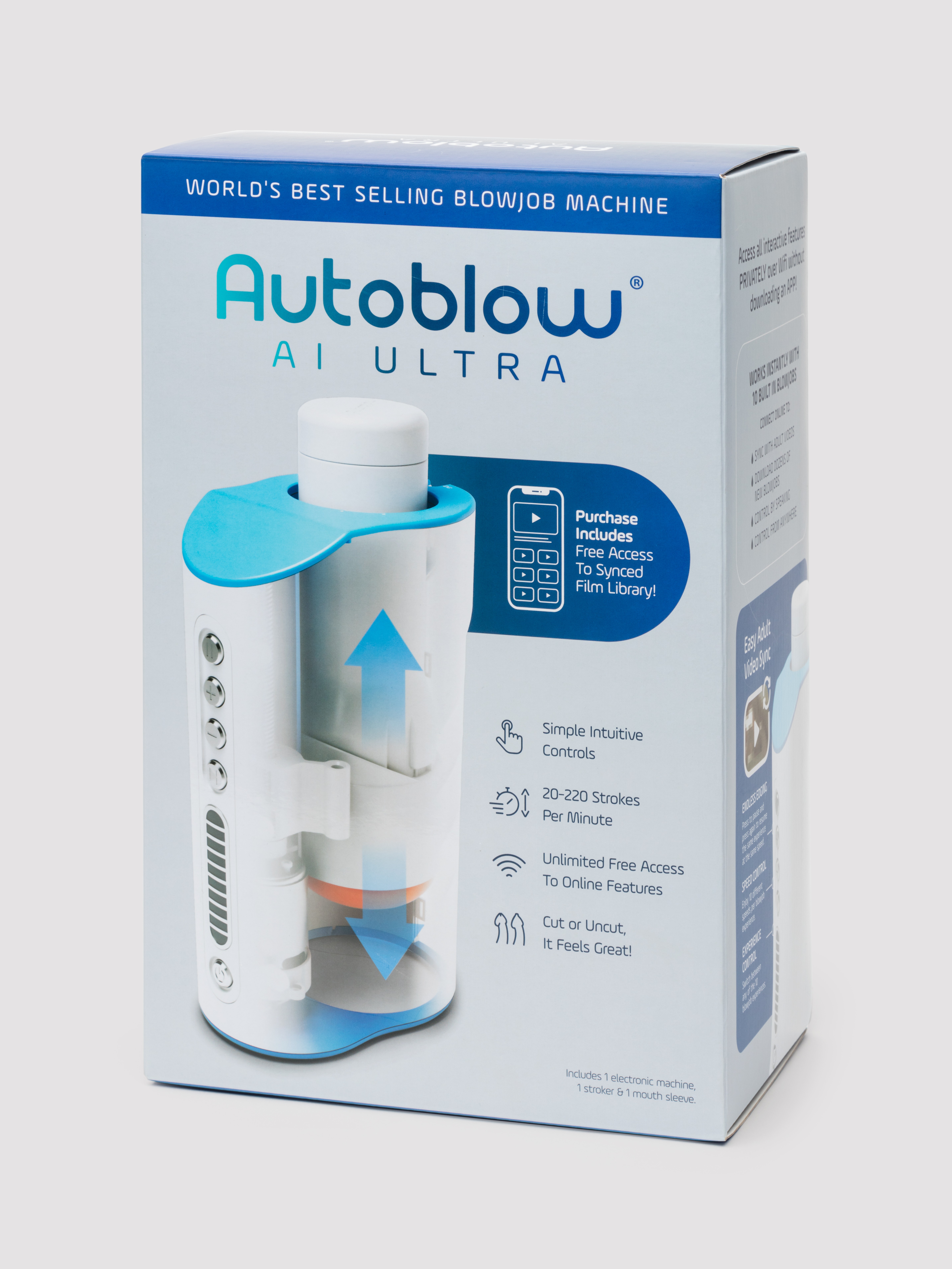 Autoblow AI Ultra Blowjob Machine With Video Sync, White, hi-res