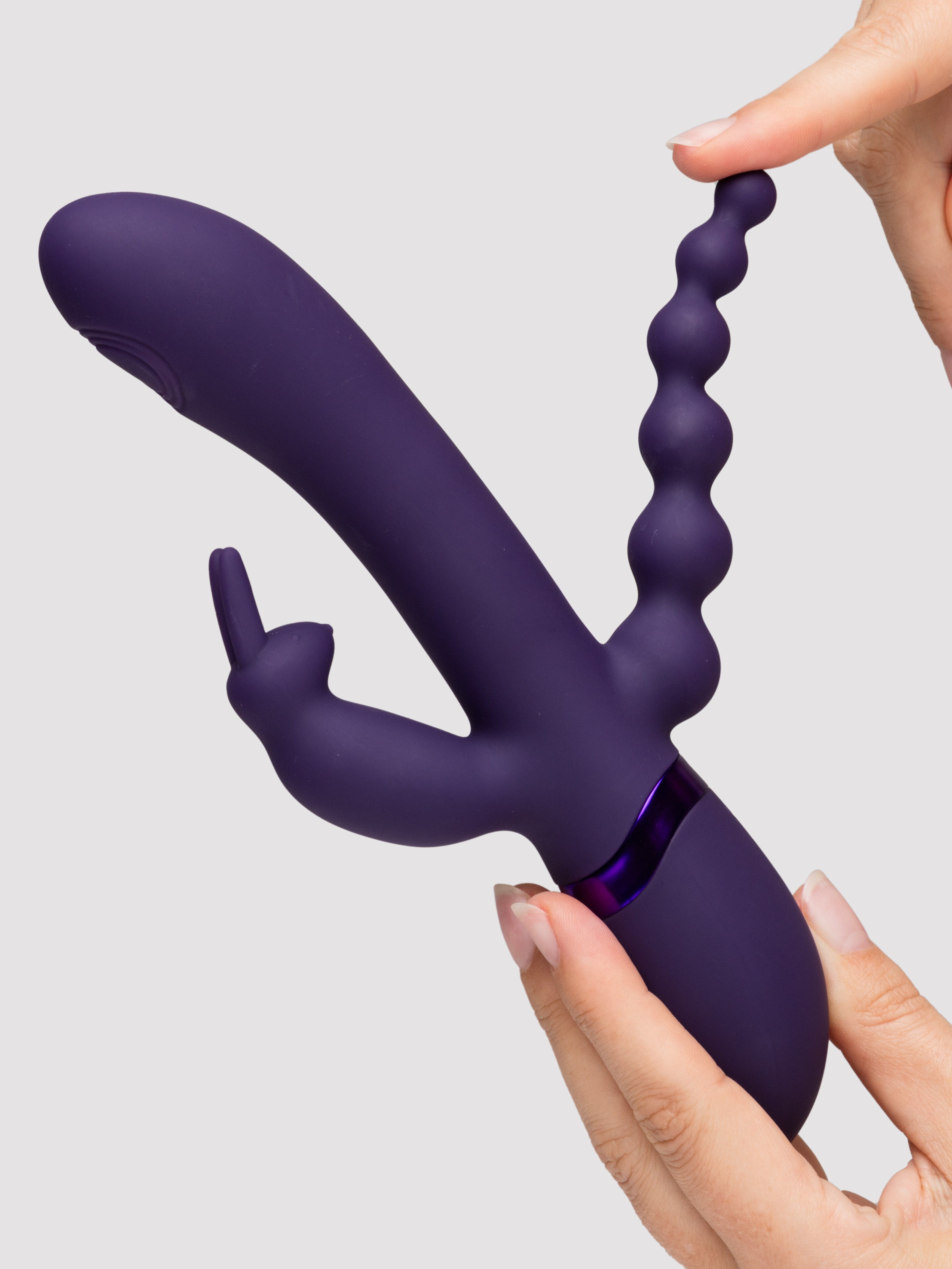 Vive Rini Pulse Wave Triple Stimulation Rabbit Vibrator, Purple, hi-res
