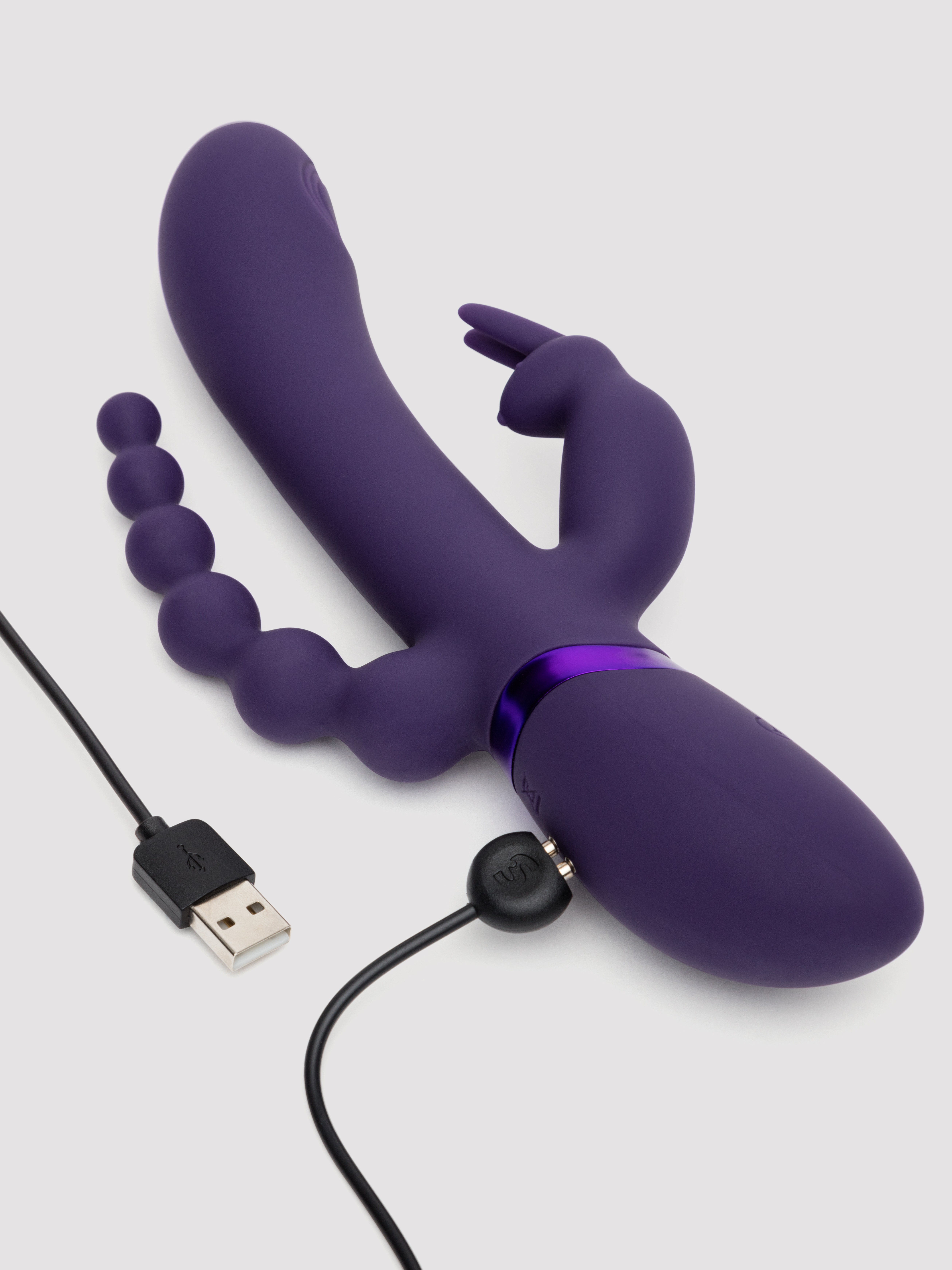Vive Rini Pulse Wave Triple Stimulation Rabbit Vibrator, Purple, hi-res