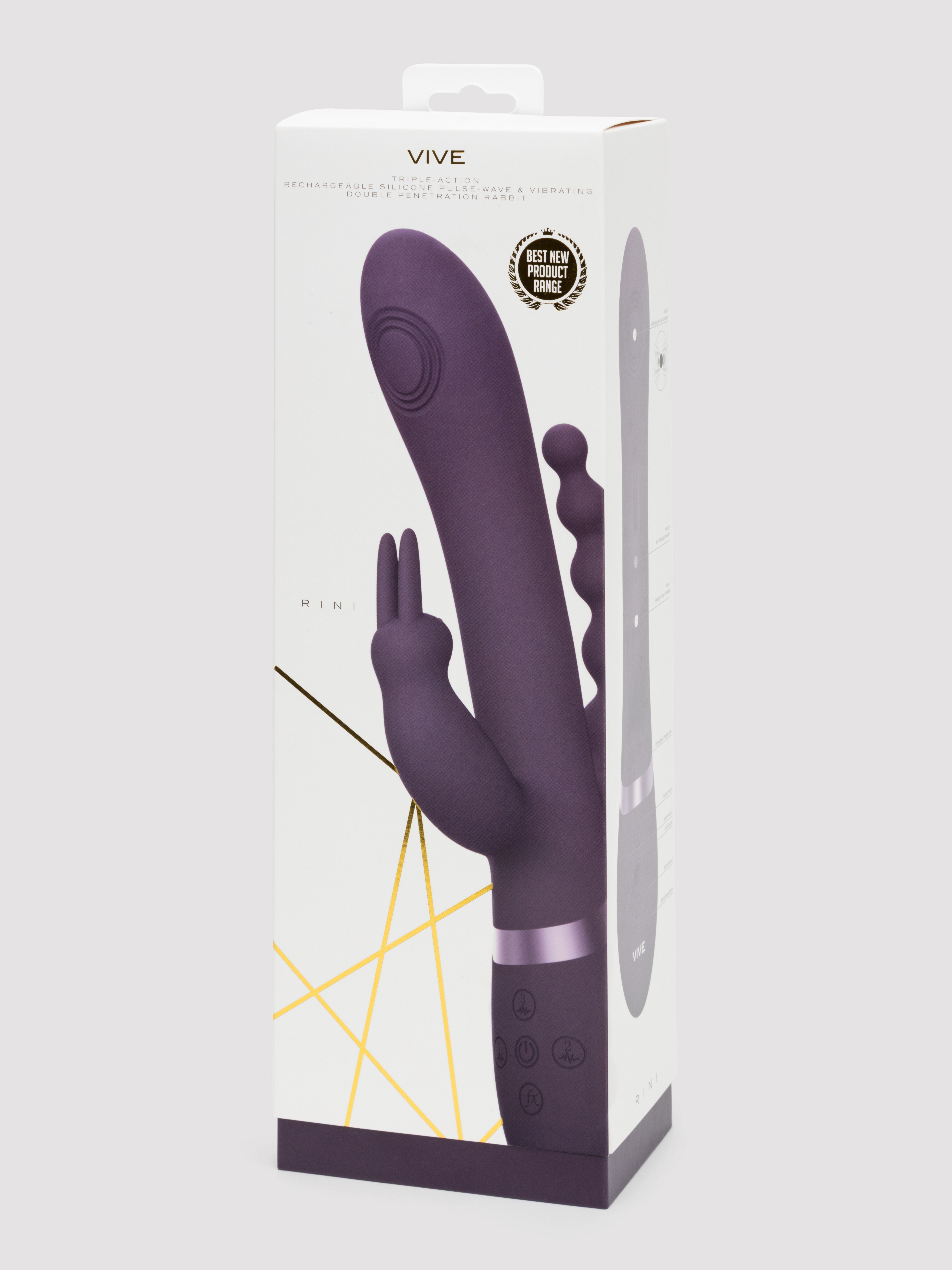 Vive Rini Pulse Wave Triple Stimulation Rabbit Vibrator, Purple, hi-res