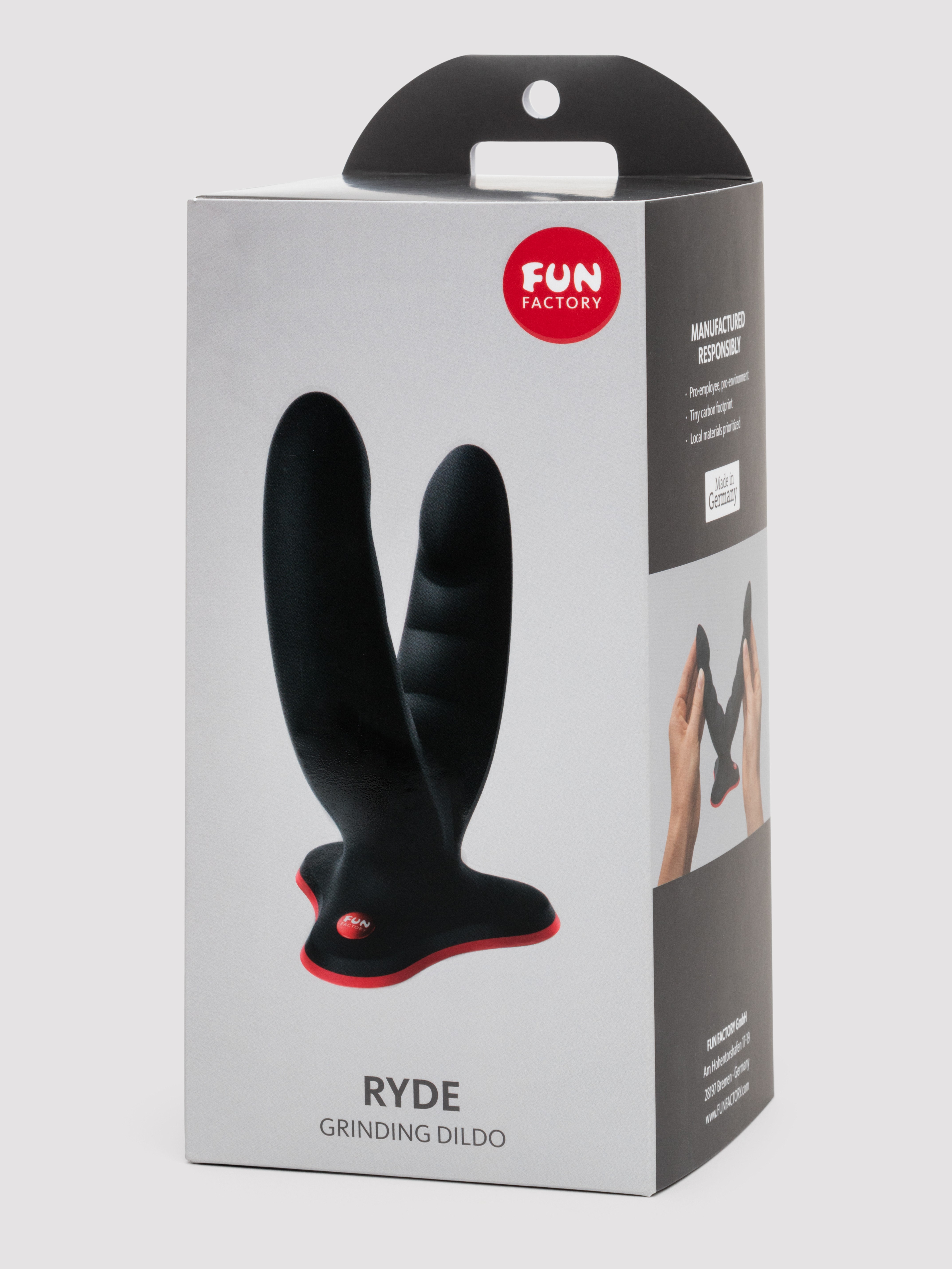 Fun Factory Ryde Double Ended Grinding Silicone Dildo, Black, hi-res