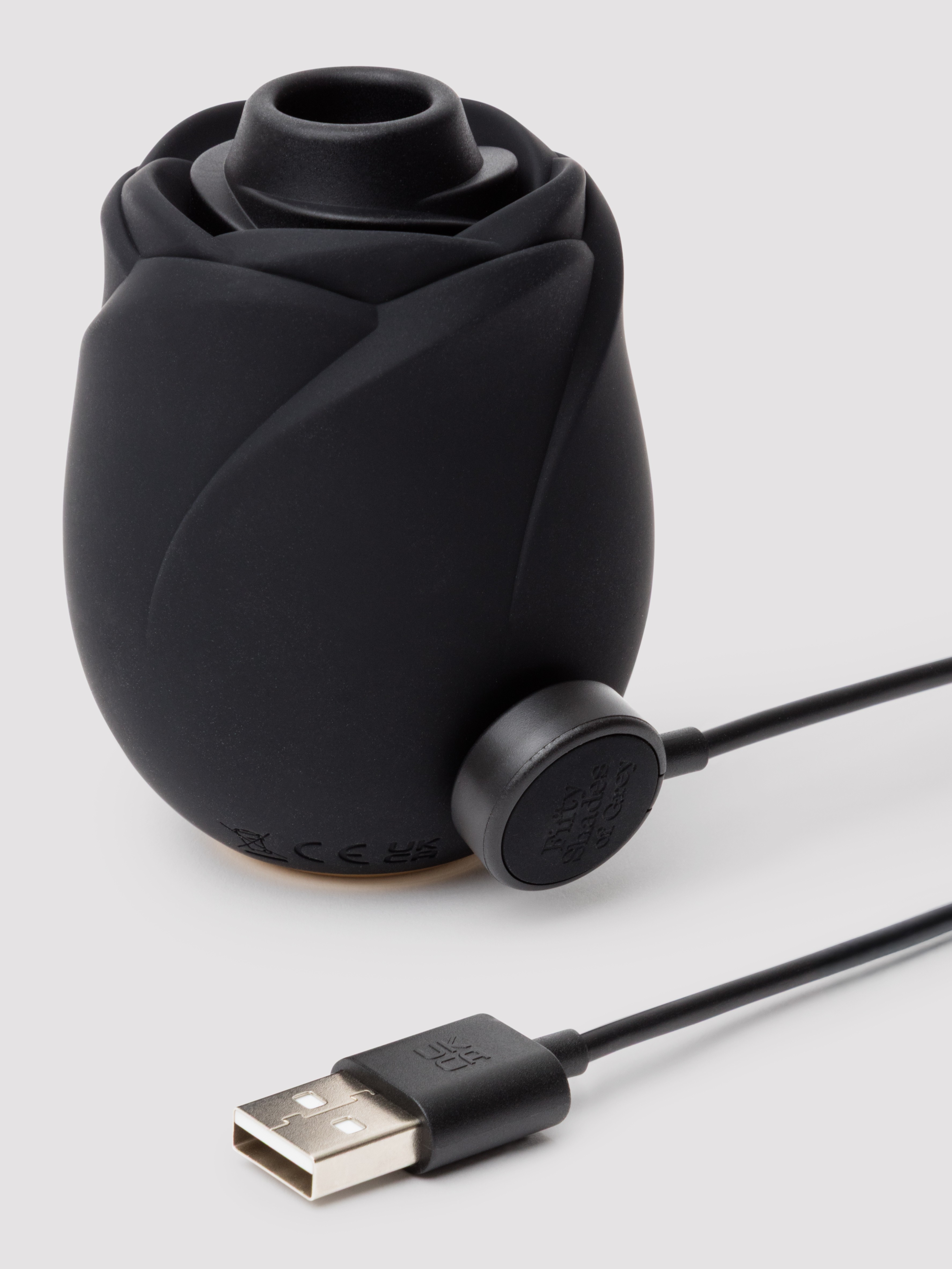 Fifty Shades of Grey Black Rose Silicone Clitoral Suction Stimulator 2.0, Black, hi-res