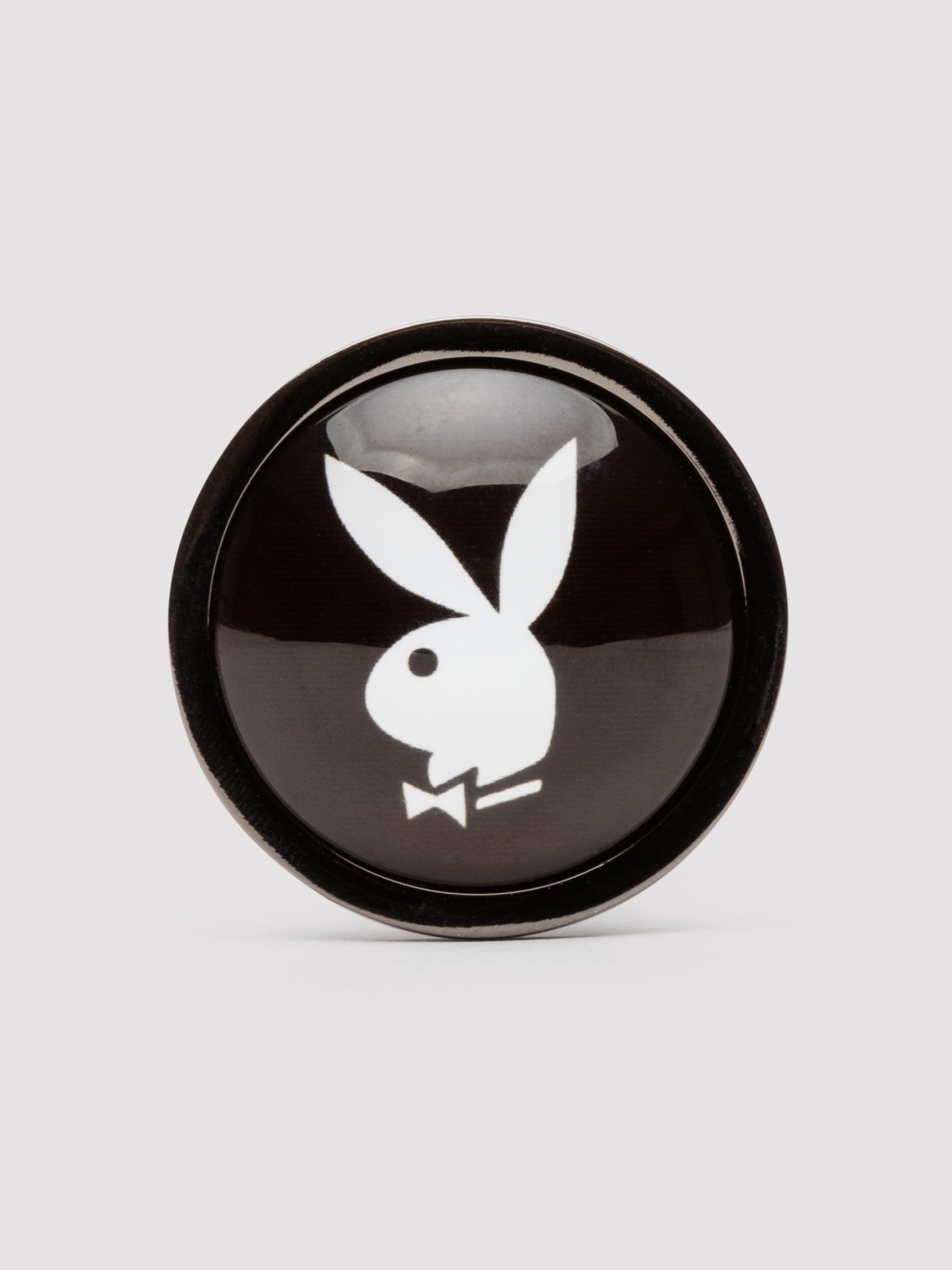 Playboy Tux Small 2.5 Inch Metal Butt Plug, Silver, hi-res