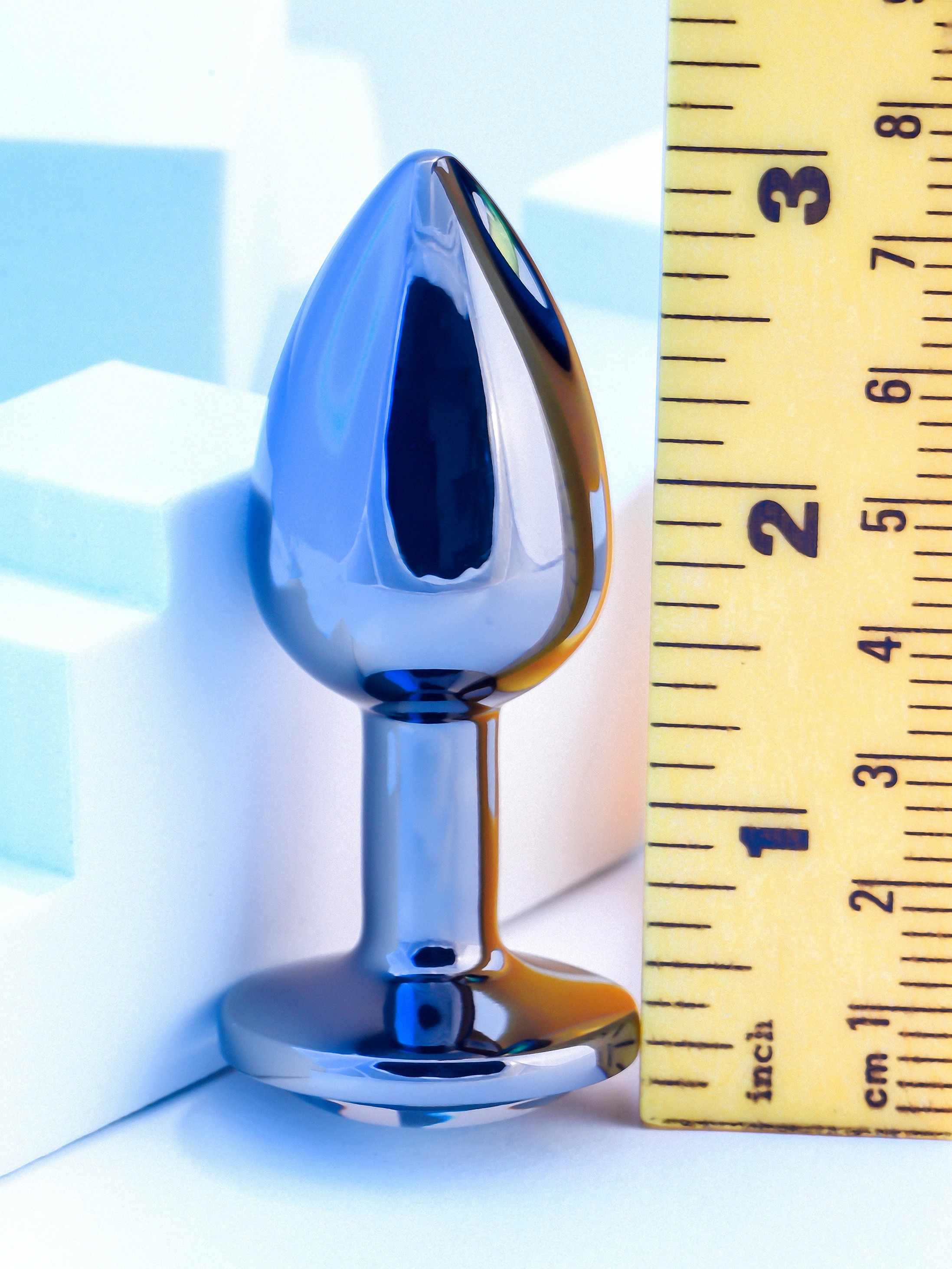 Playboy Tux Small 2.5 Inch Metal Butt Plug, Silver, hi-res