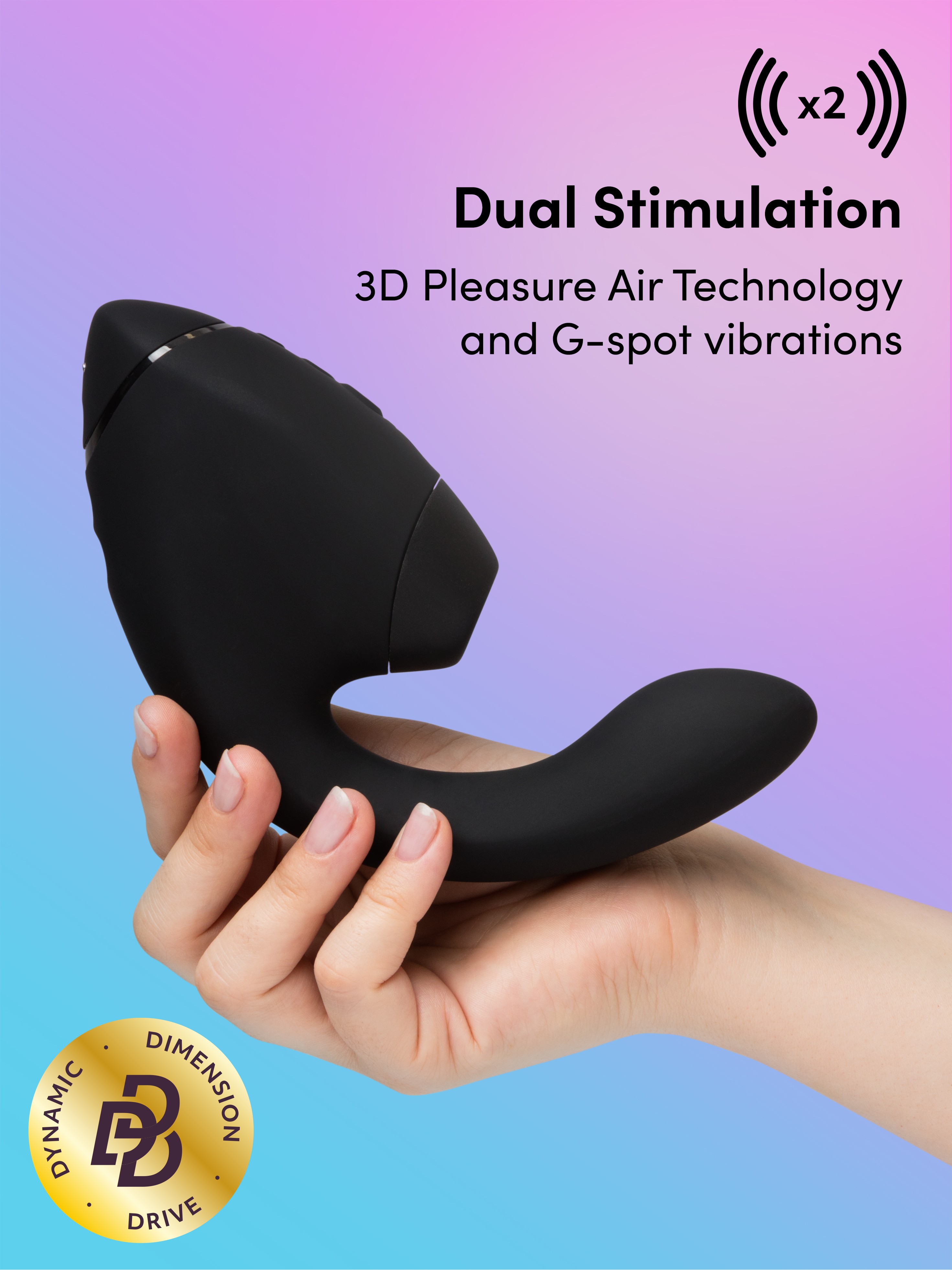 Womanizer Next Duo 3D Black G-Spot and Clitoral Suction Stimulator, Black, hi-res