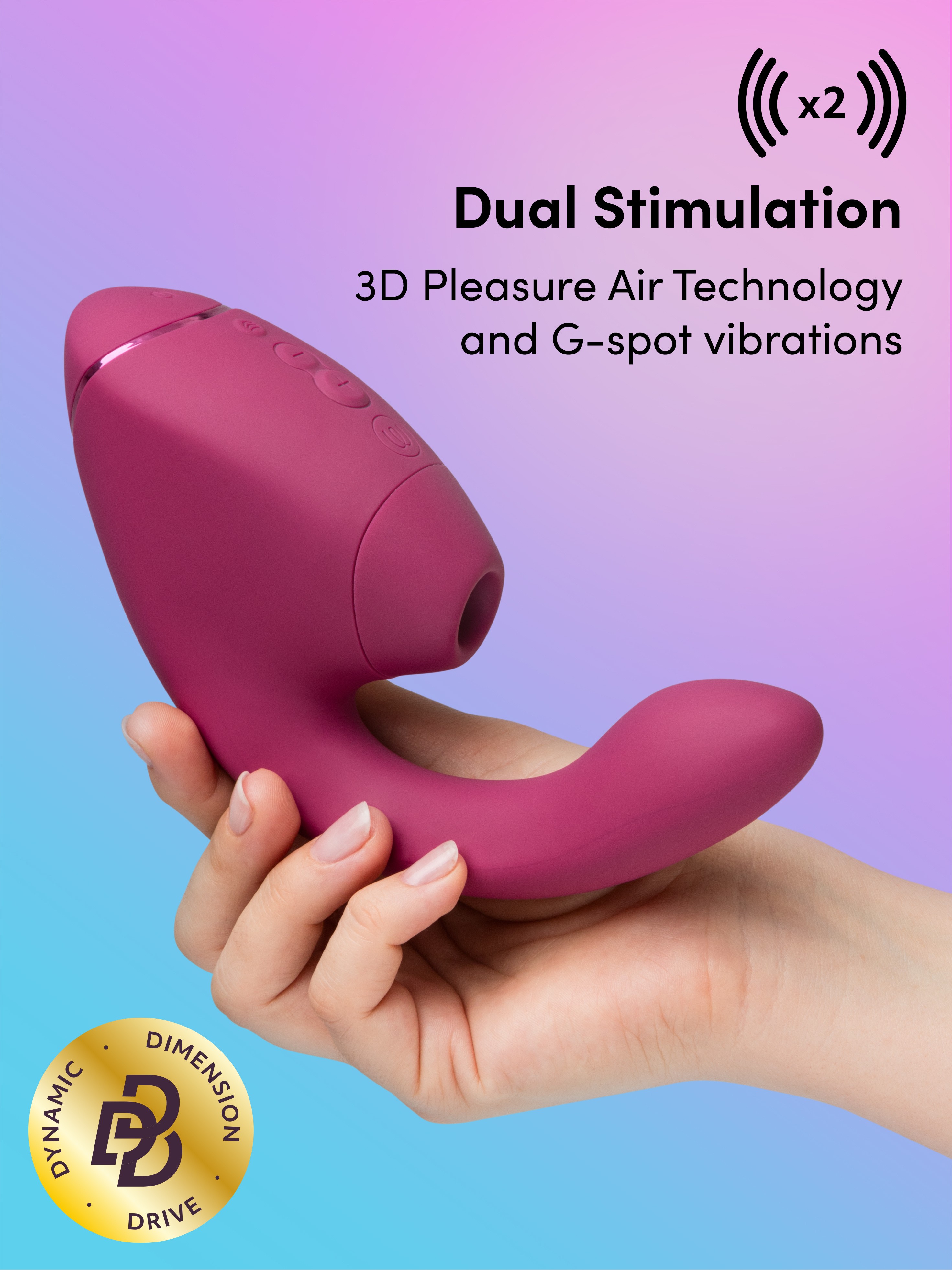 Womanizer Next Duo 3D Pink G-Spot and Clitoral Suction Stimulator, Pink, hi-res