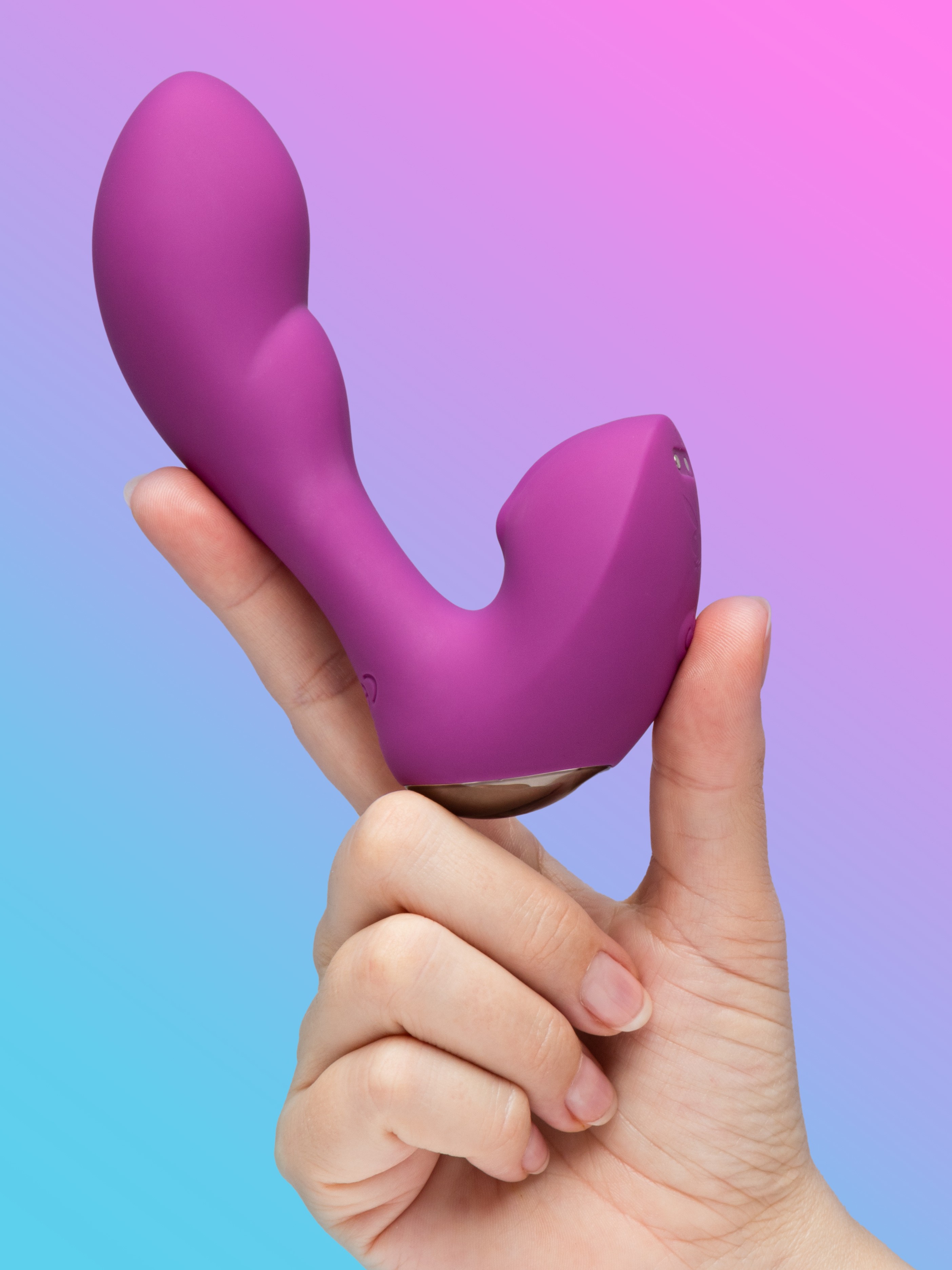 Playboy Arch Dual G-Spot Rechargeable Vibrator, Purple, hi-res