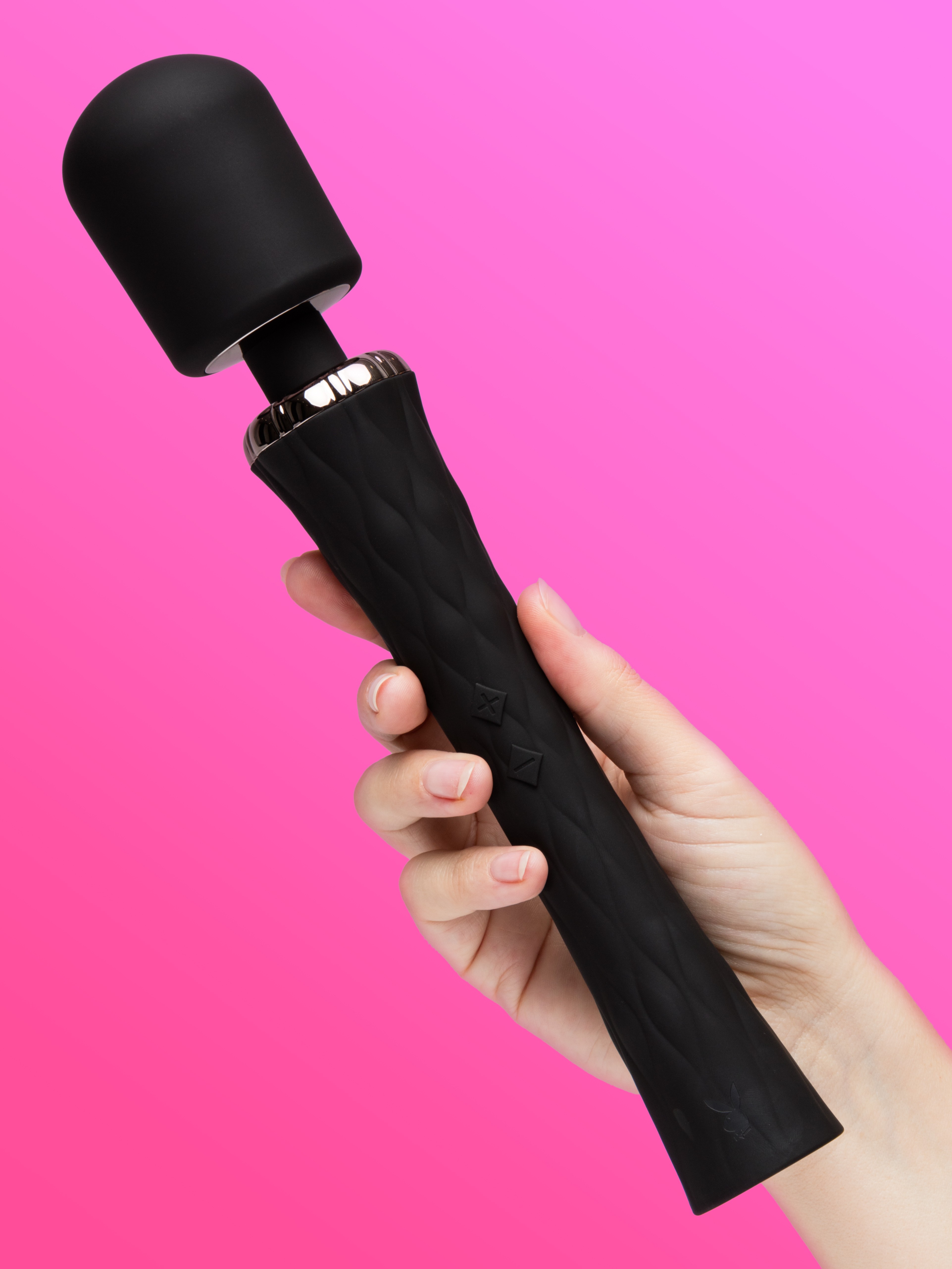 Playboy Royal Wand Rechargeable Massager, Black, hi-res
