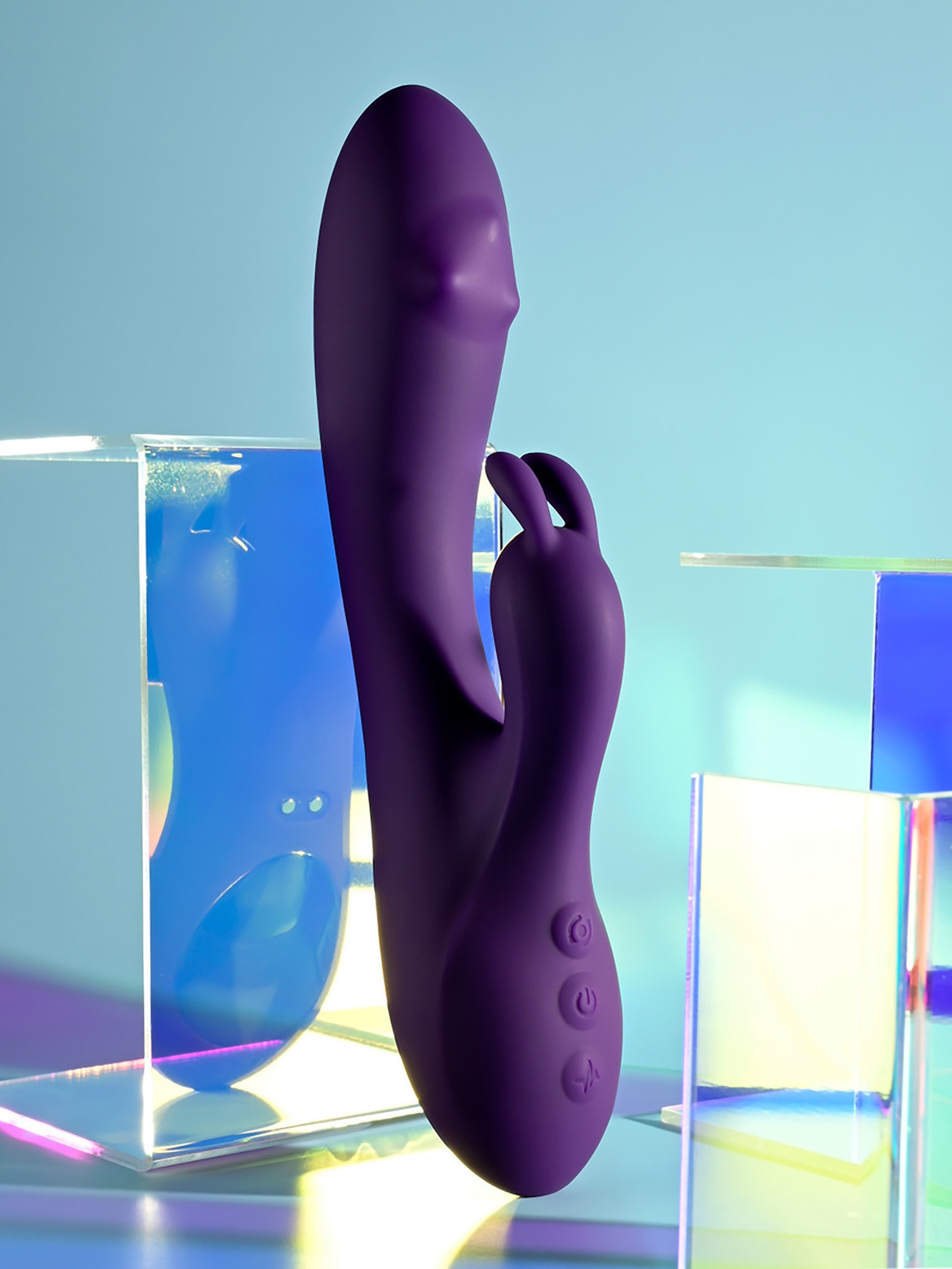 Playboy On Repeat Rotating Beads Rechargeable Rabbit Vibrator, Purple, hi-res