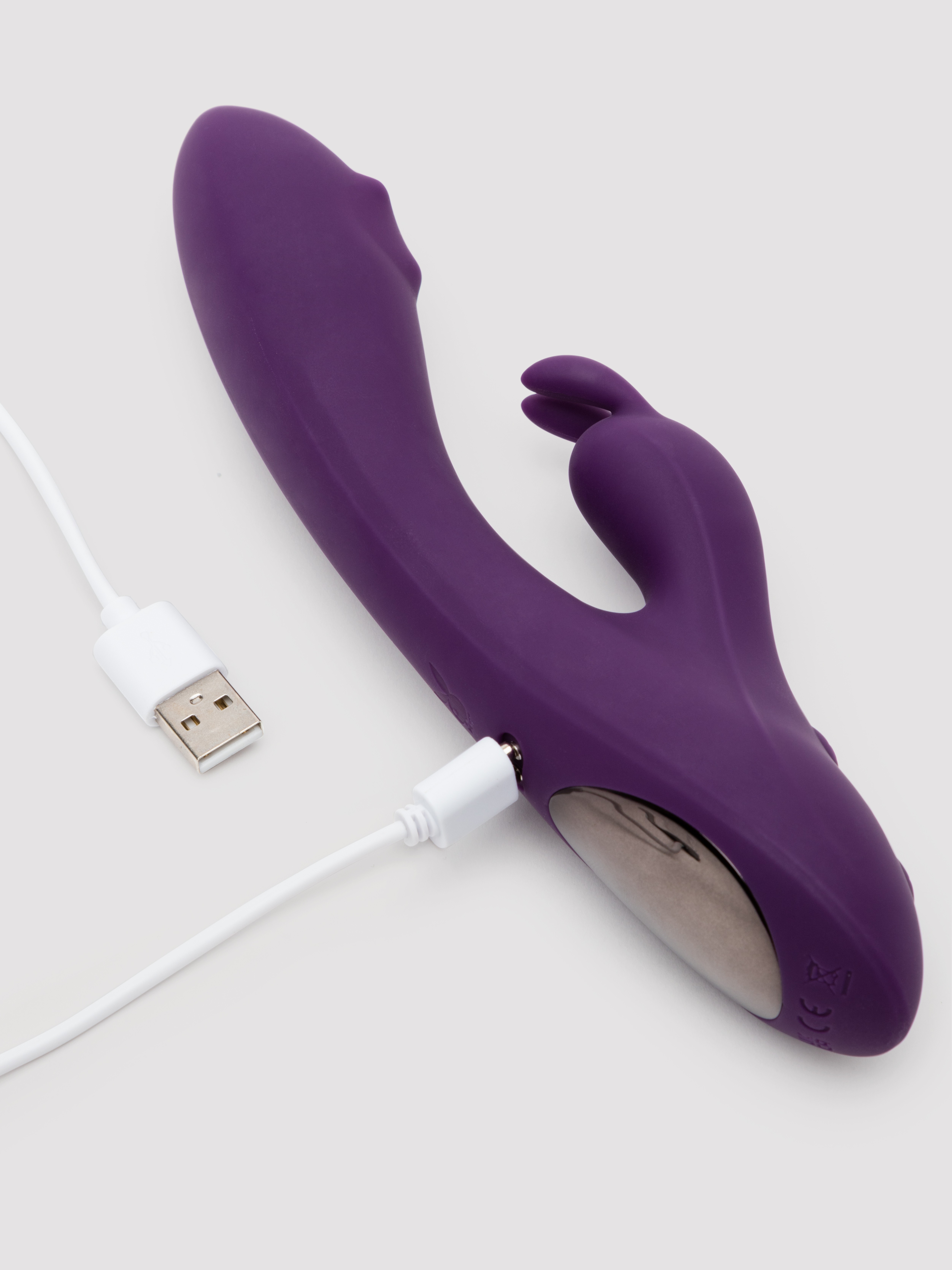 Playboy On Repeat Rotating Beads Rechargeable Rabbit Vibrator, Purple, hi-res