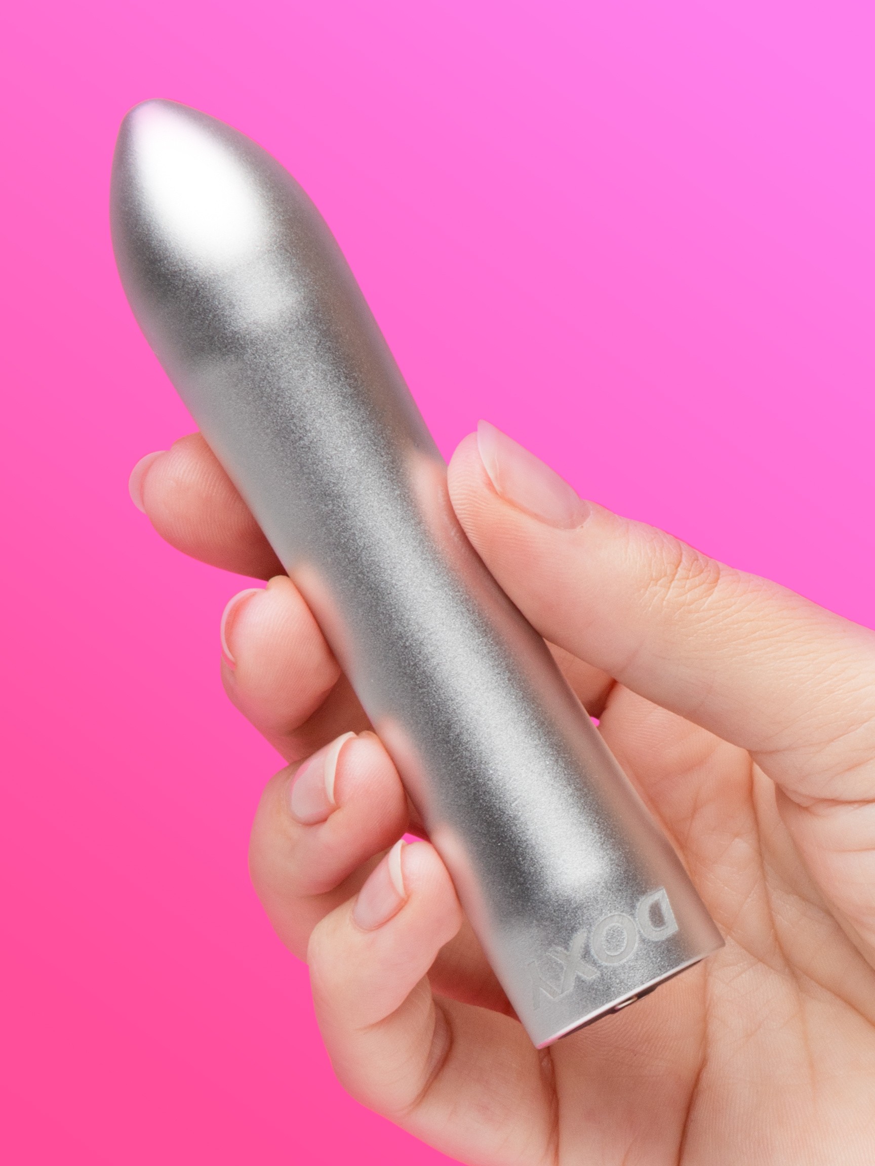 Doxy Luxury Rechargeable Aluminium Bullet Vibrator, Silver, hi-res
