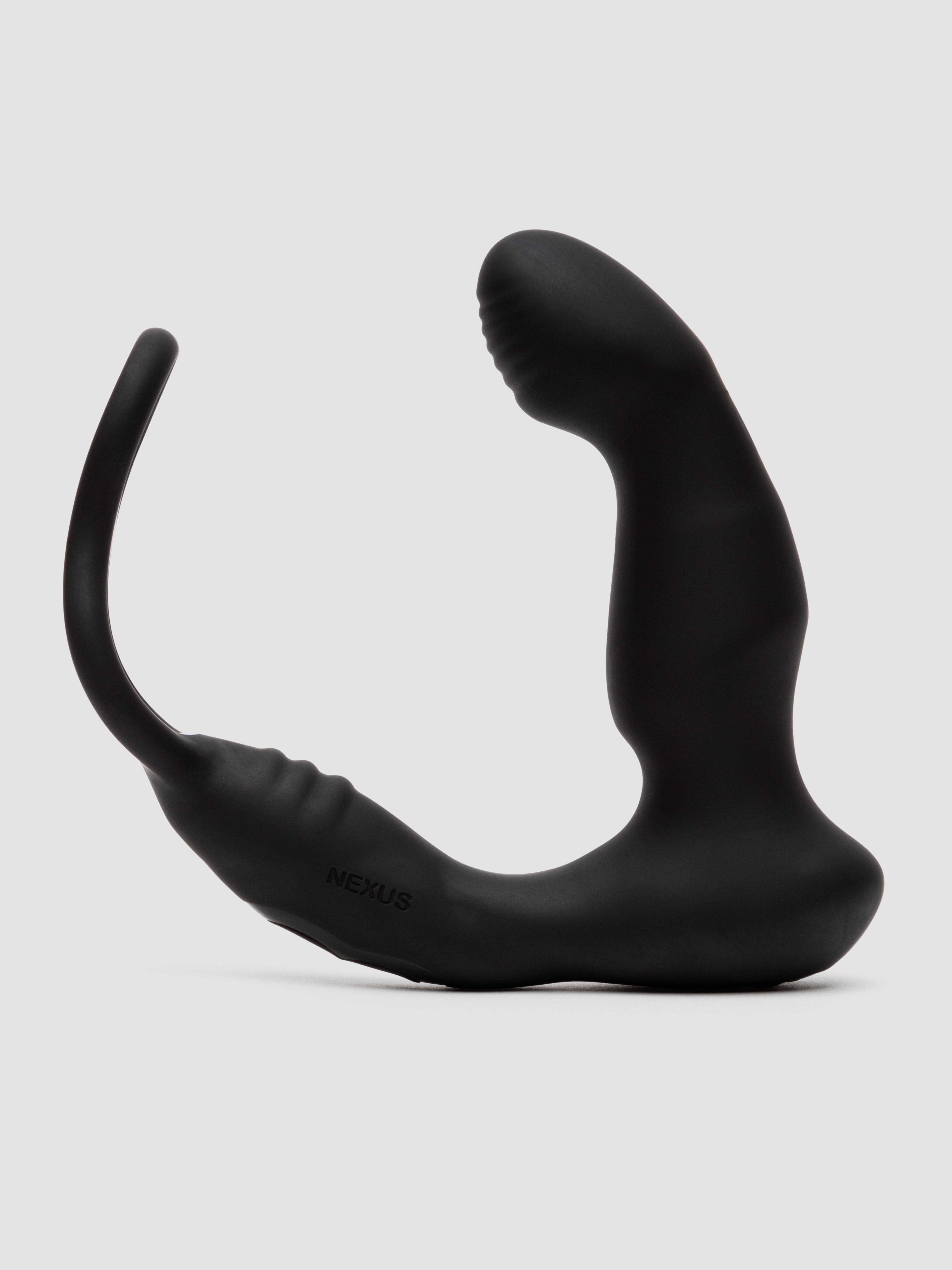 Nexus Simul8 Wave Dual Prostate Massager with Double Cock Ring, Black, hi-res