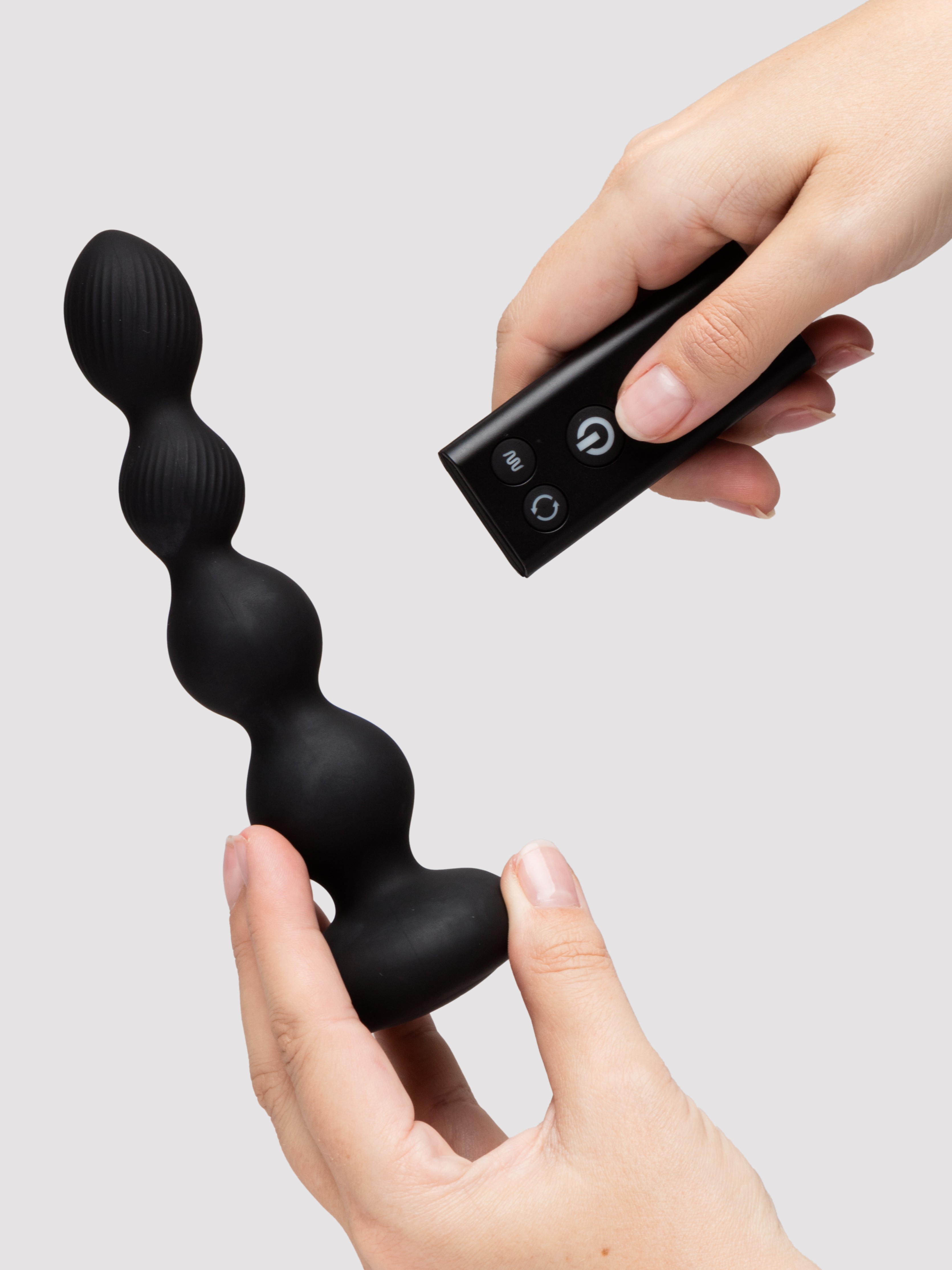 Nexus Tornado Rotating and Vibrating Remote Control Anal Beads, Black, hi-res