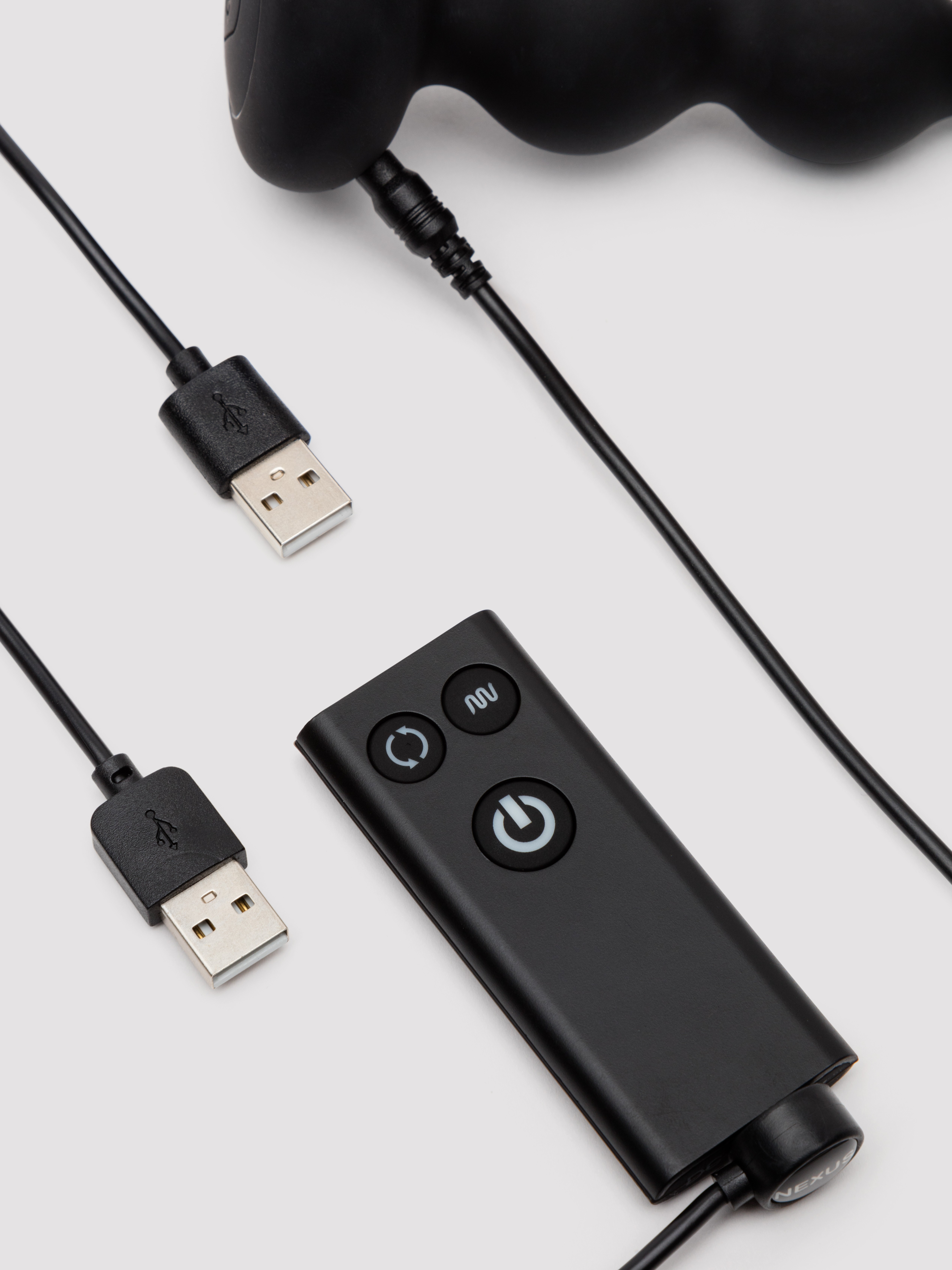 Nexus Tornado Rotating and Vibrating Remote Control Anal Beads, Black, hi-res