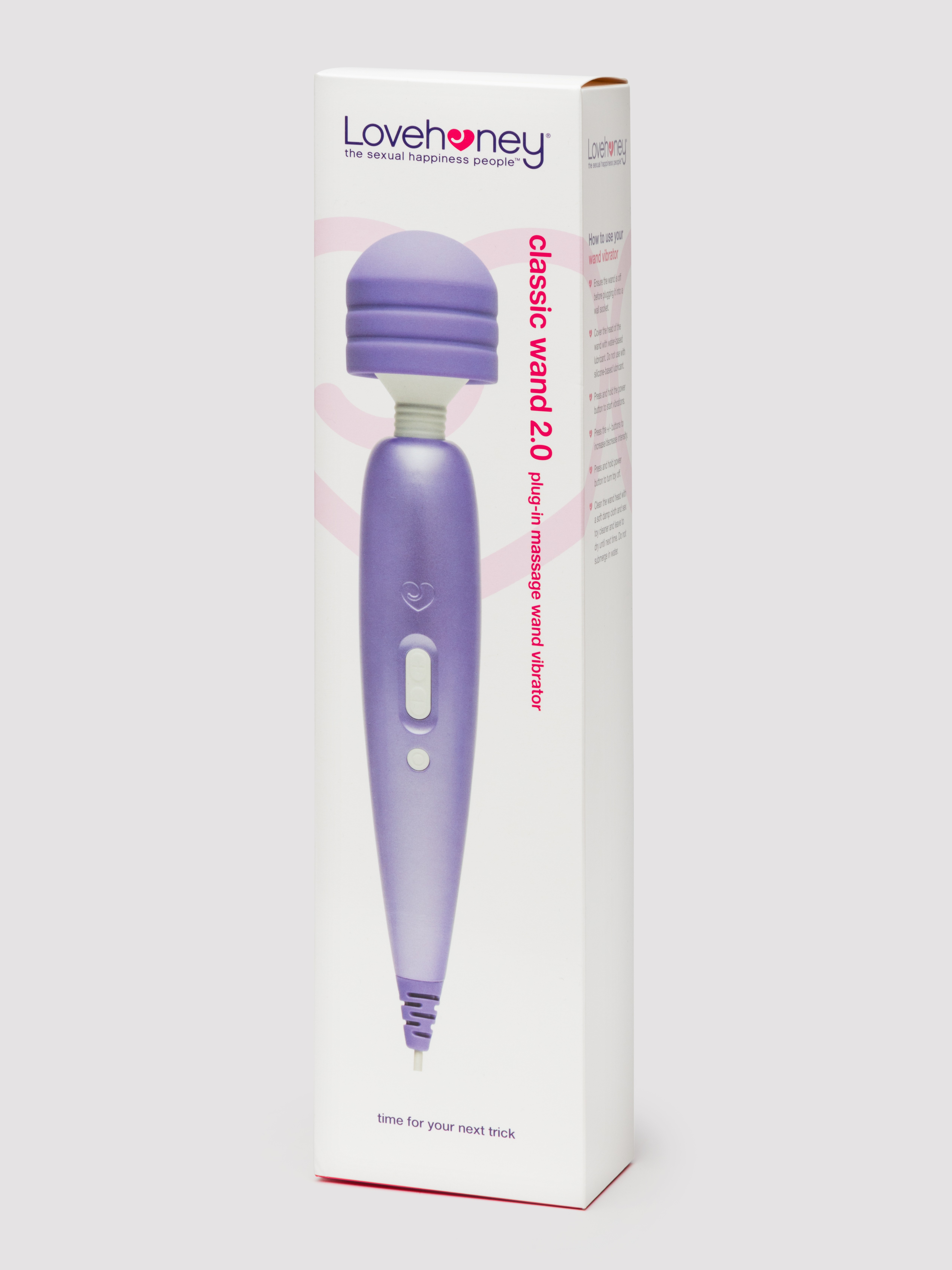 Lovehoney Classic Wand 2.0 Extra Powerful Multispeed Mains Powered Wand Vibrator, Purple, hi-res