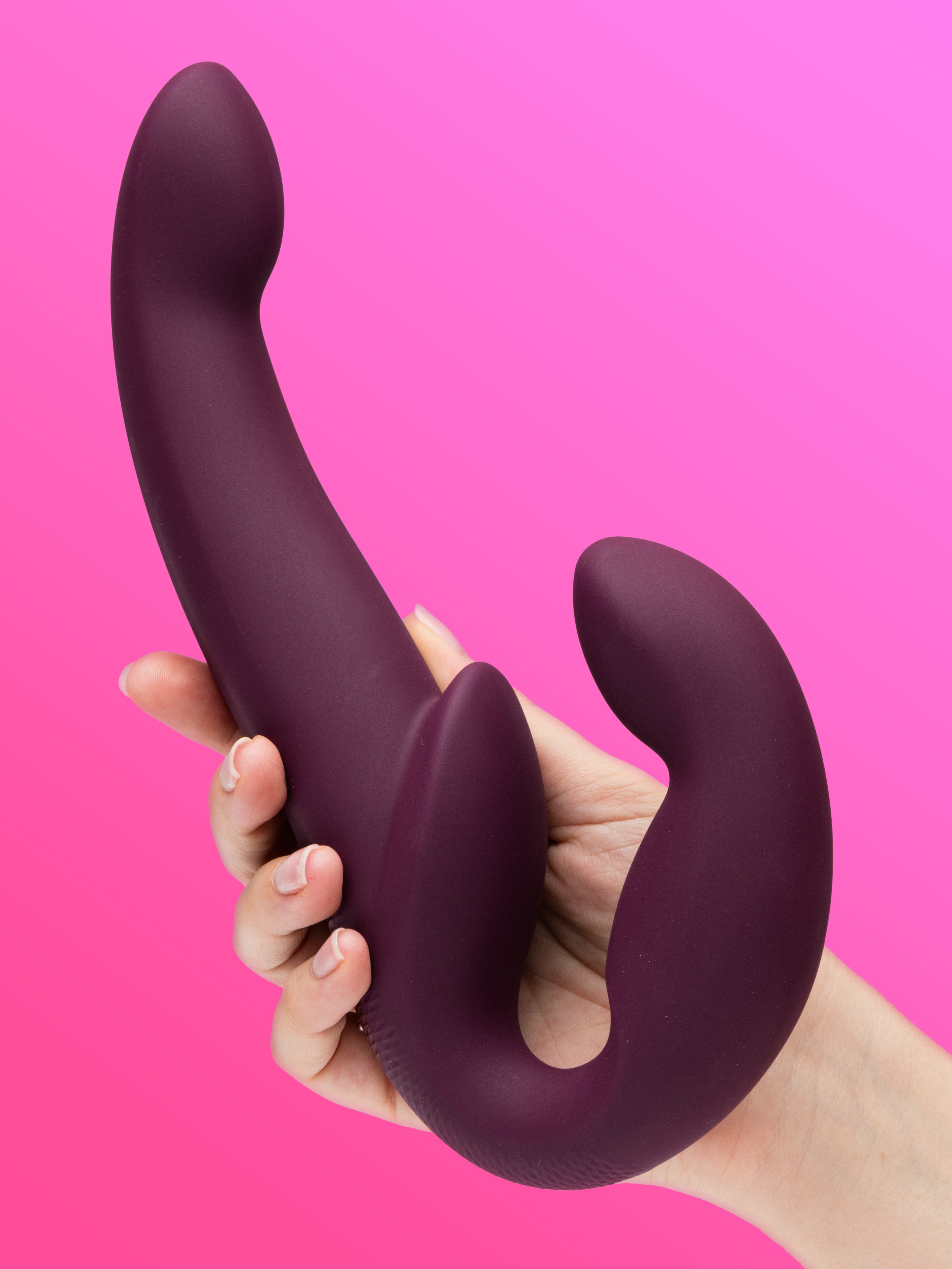 Fun Factory Share Vibe Pro Vibrating Rechargeable Strapless Strap-on, Purple, hi-res