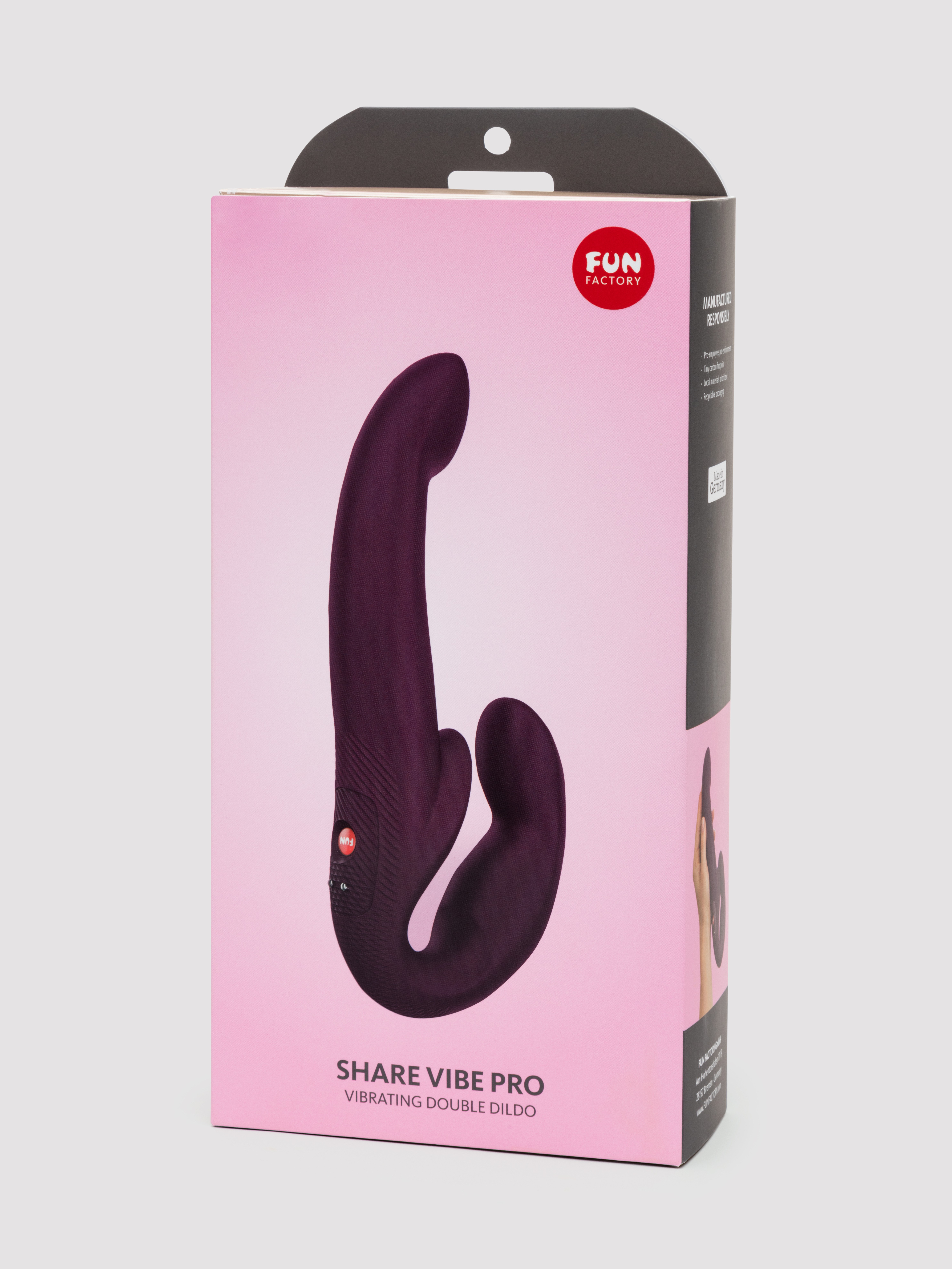 Fun Factory Share Vibe Pro Vibrating Rechargeable Strapless Strap-on, Purple, hi-res