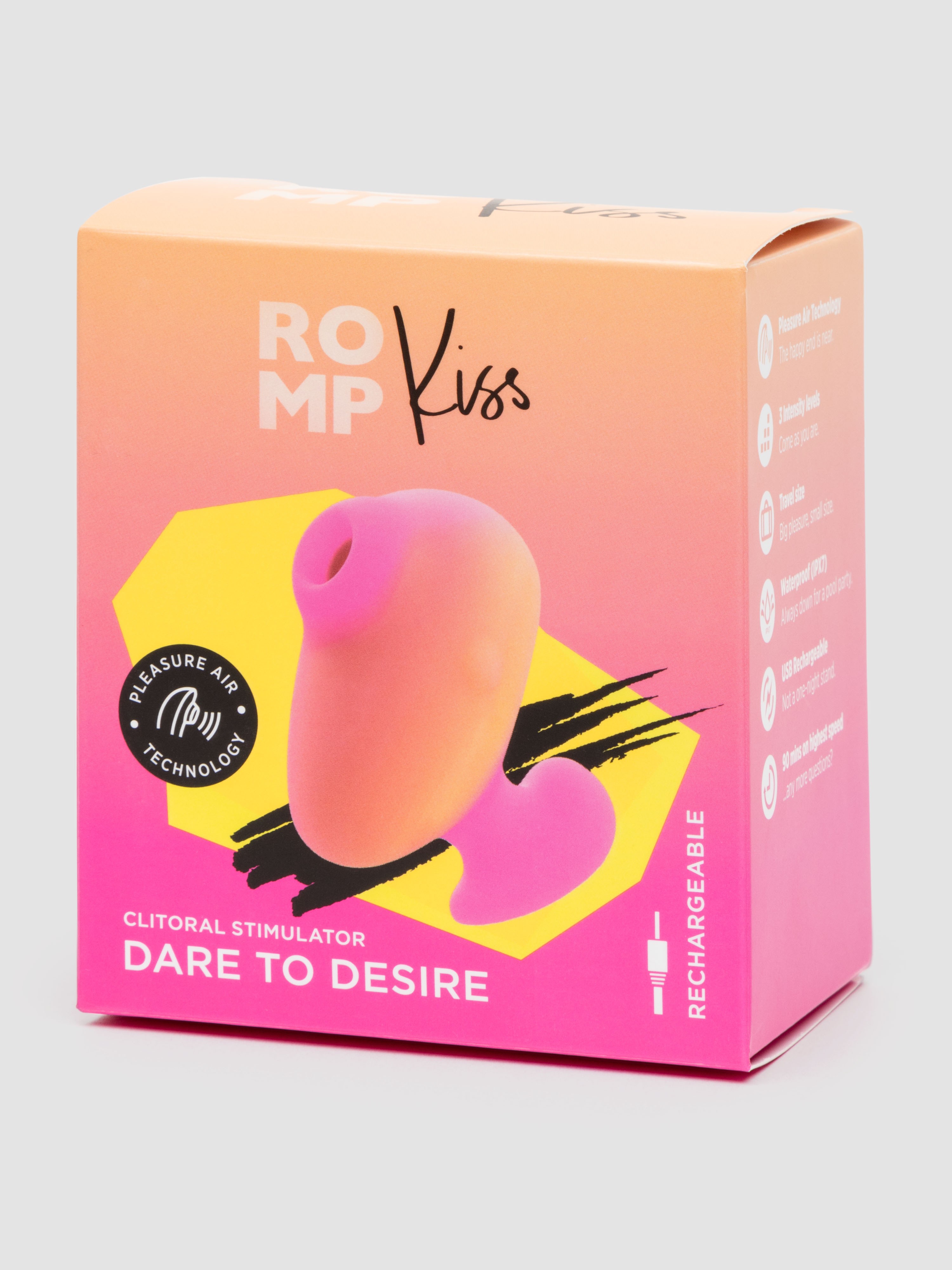 Romp Kiss Rechargeable Clitoral Suction Stimulator, Hot Pink, hi-res