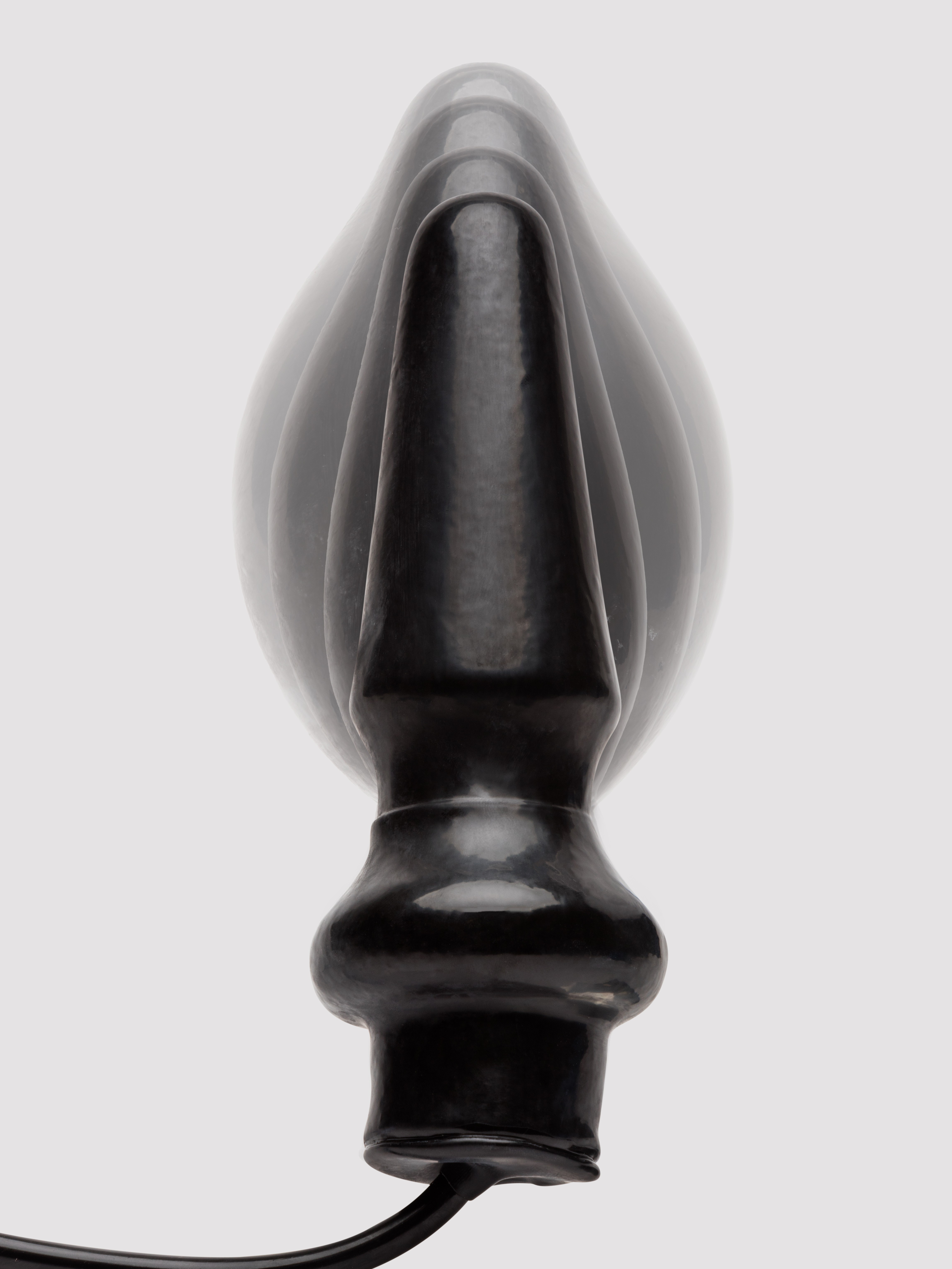 Inflatable Latex Butt Plug, Black, hi-res