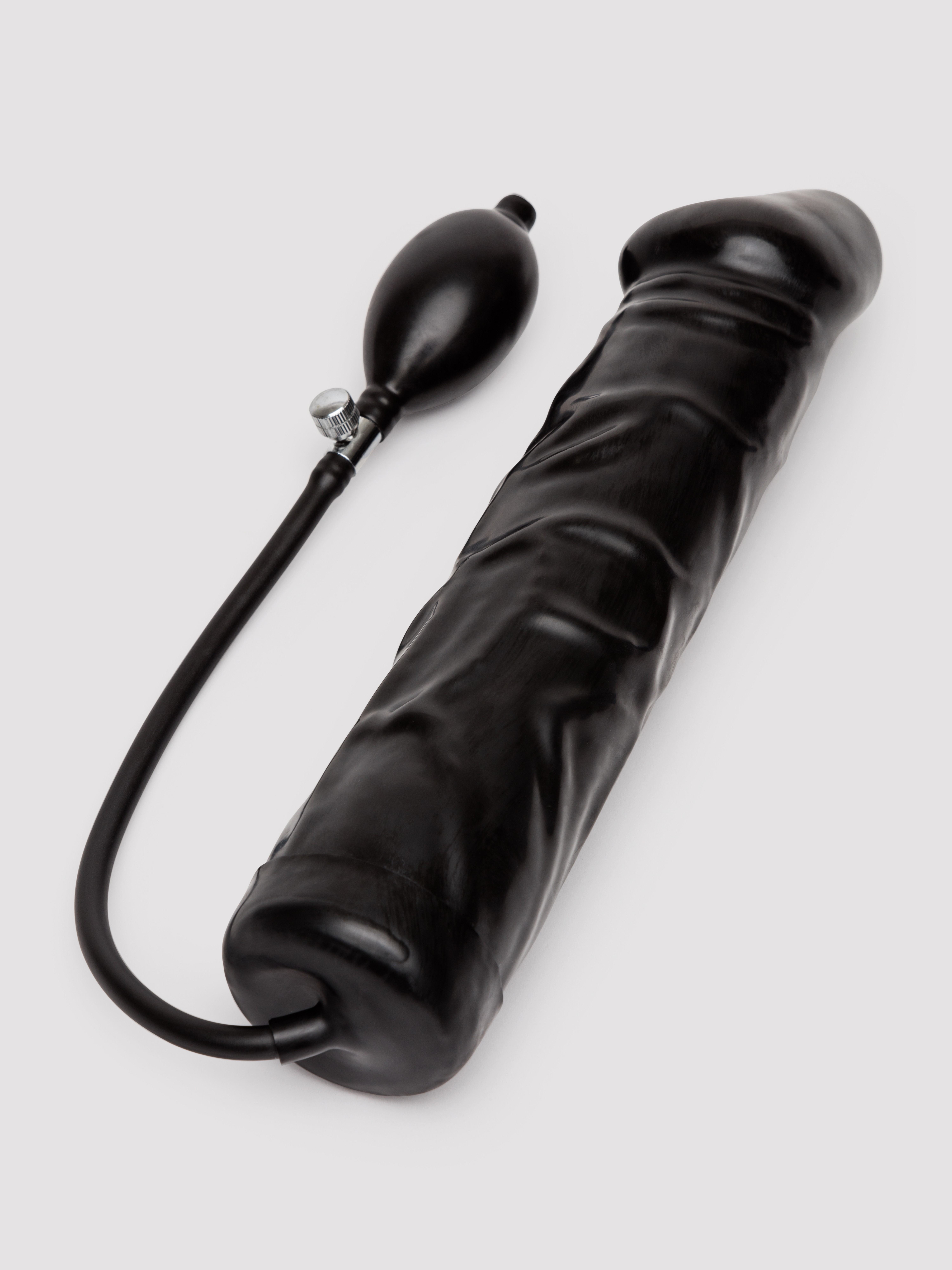 Inflatable Large Realistic Dildo 9 Inch, Black, hi-res