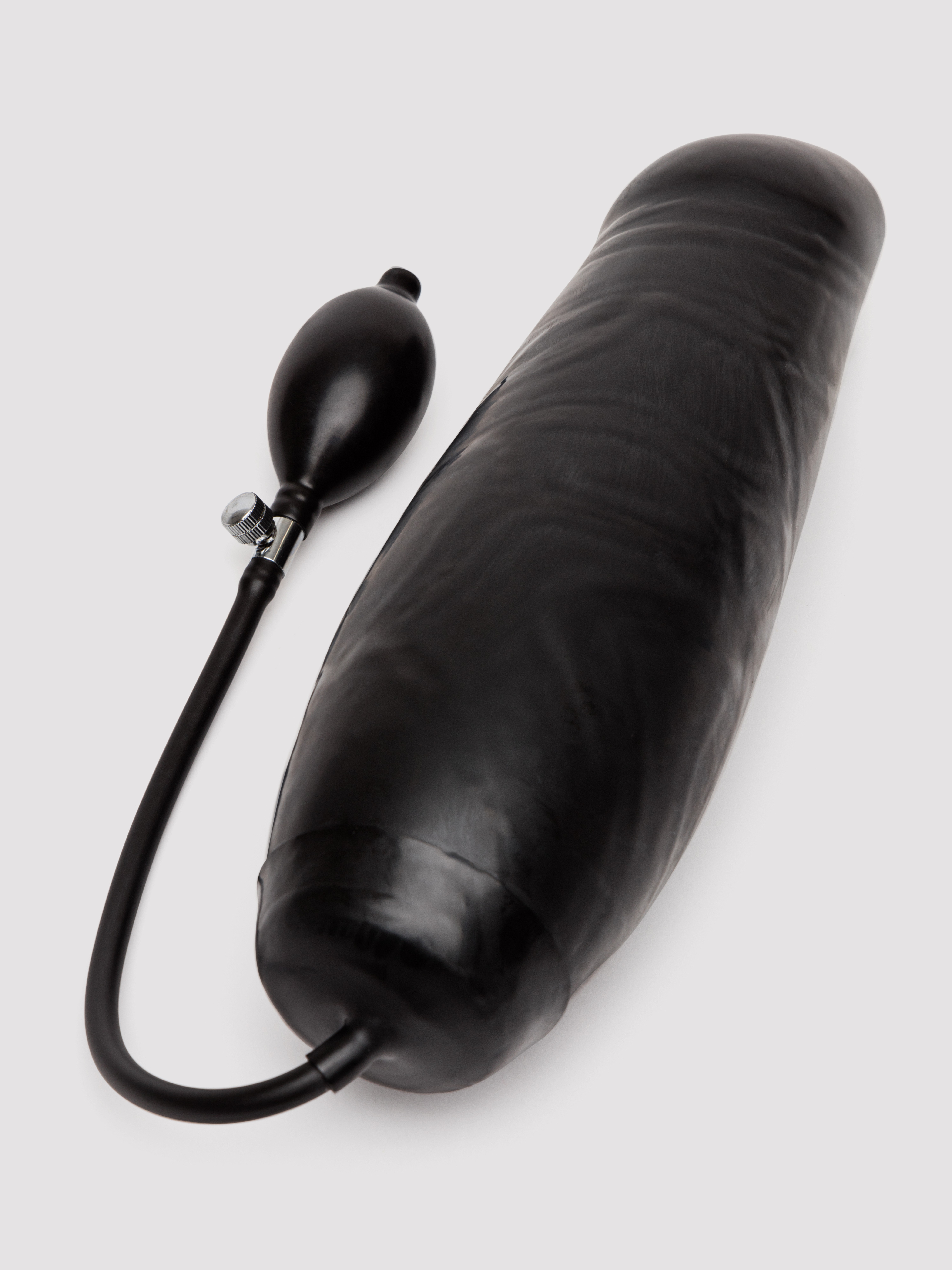 Inflatable Large Realistic Dildo 9 Inch, Black, hi-res