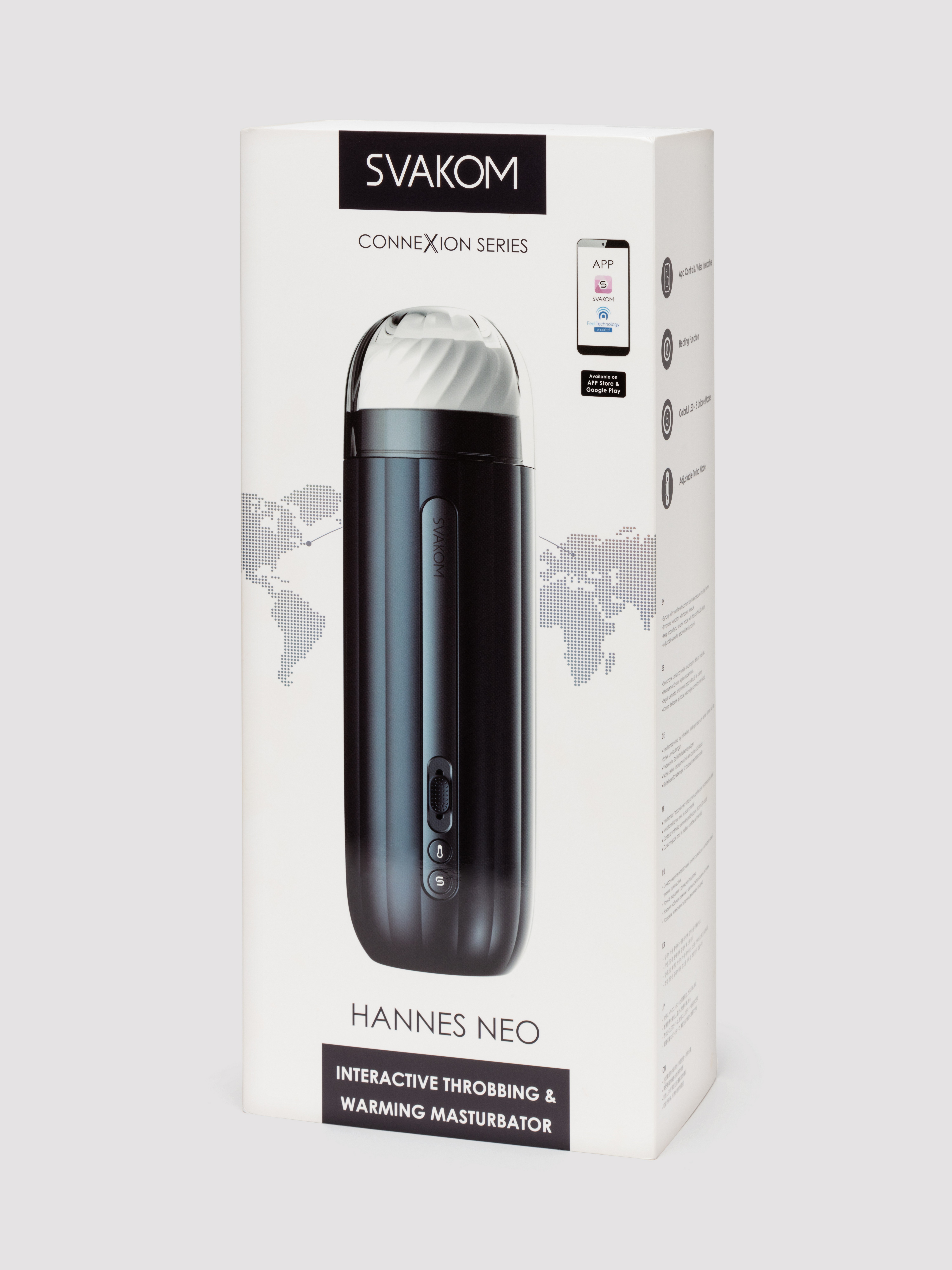 Svakom Hannes Neo App Controlled Throbbing & Warming Male Masturbator, Blue, hi-res