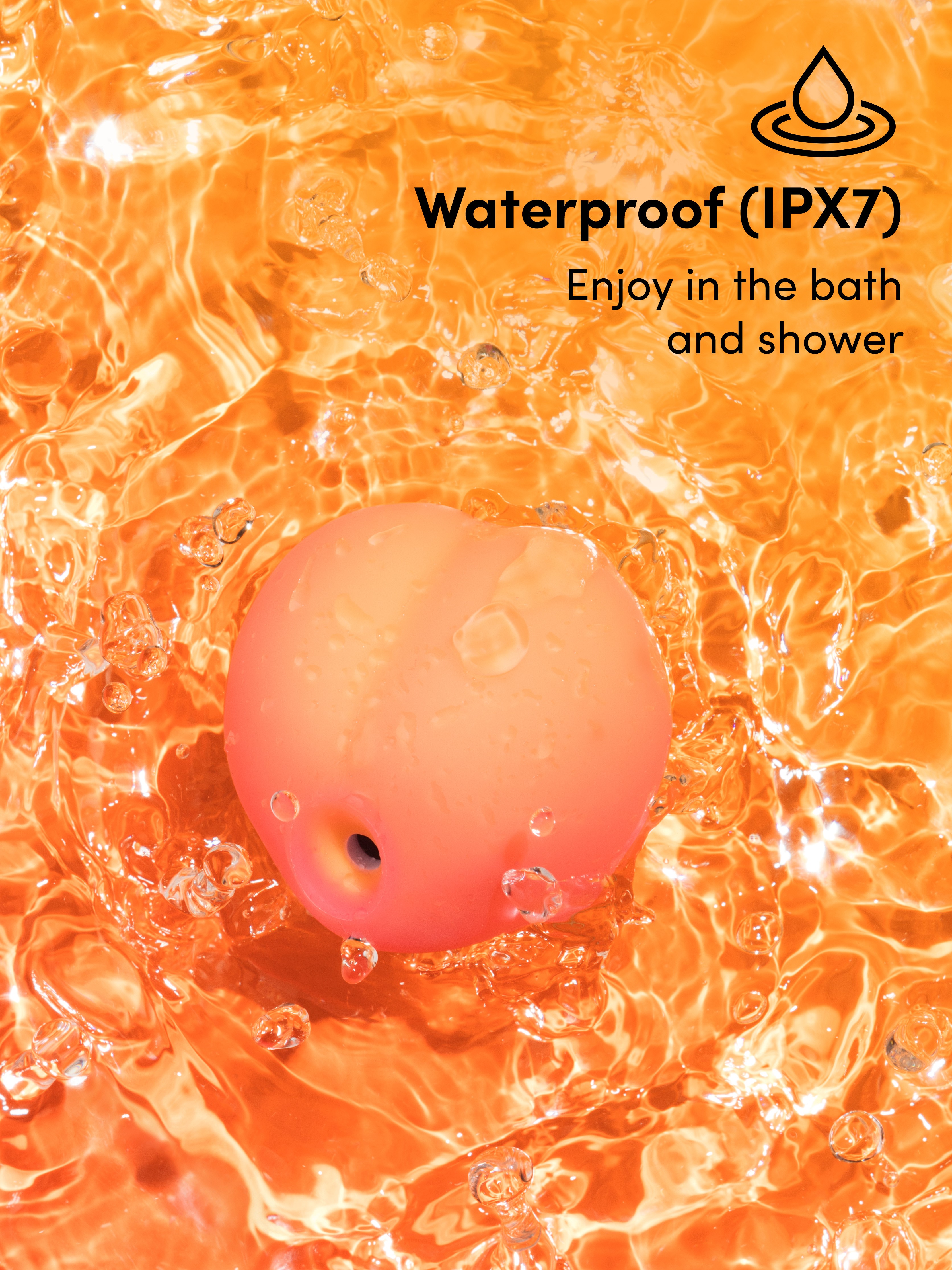 Womanizer Peach Toy Rechargeable Clitoral Stimulator, Orange, hi-res