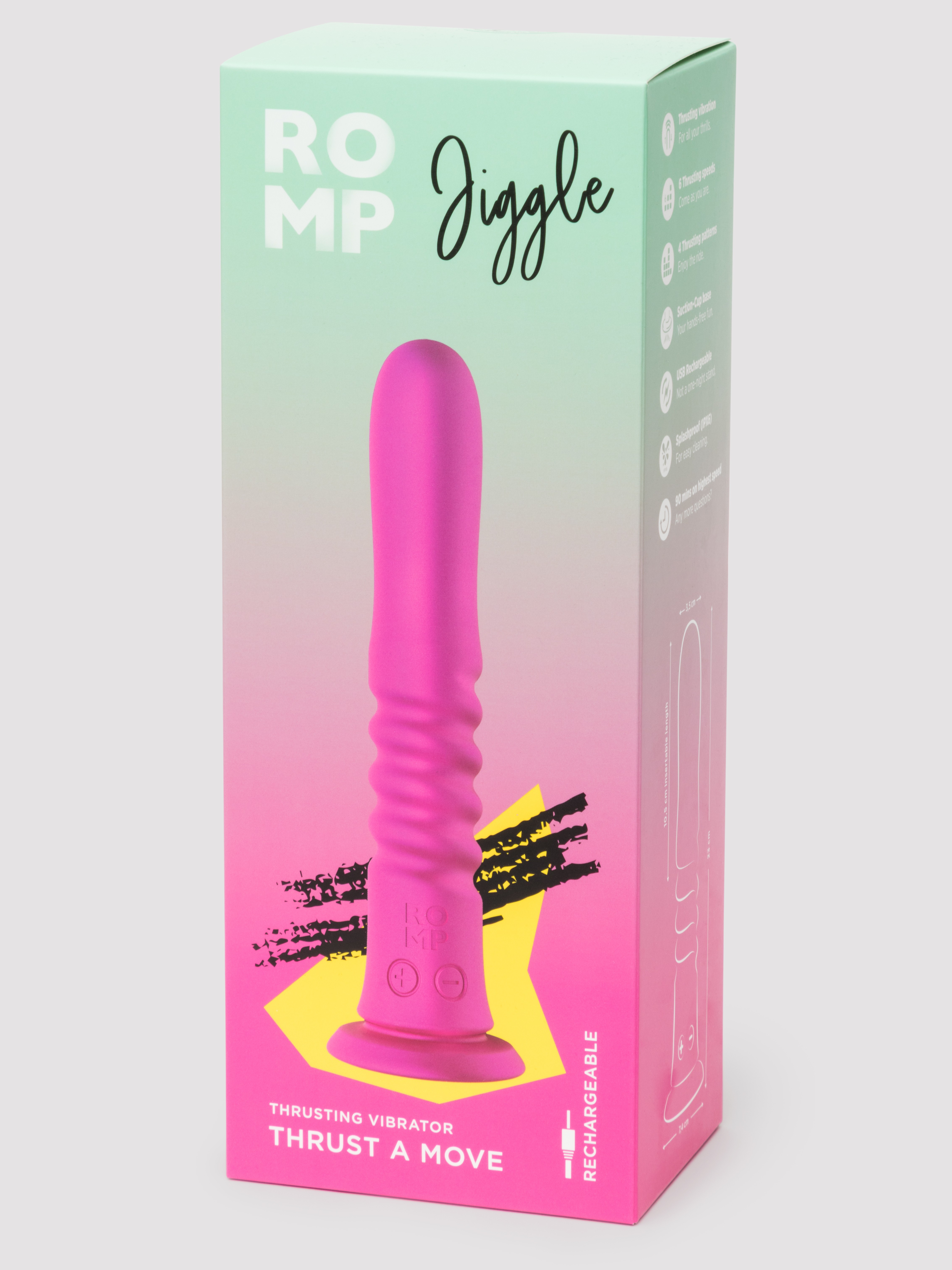 ROMP Jiggle Thrusting Dildo Vibrator, Purple, hi-res