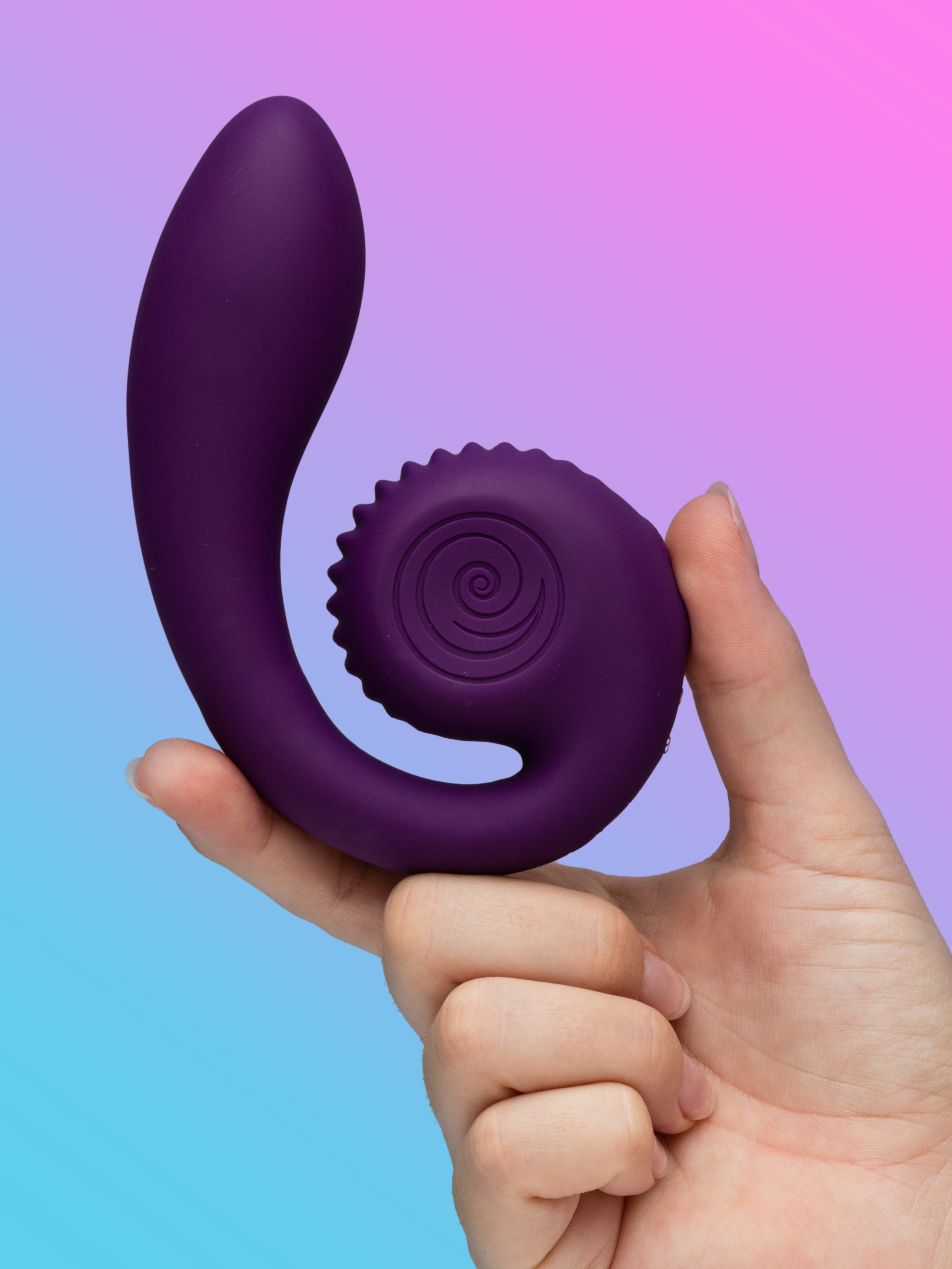 Snail Vibe Gizi Rechargeable Dual Stimulation Curve Vibrator, Purple, hi-res