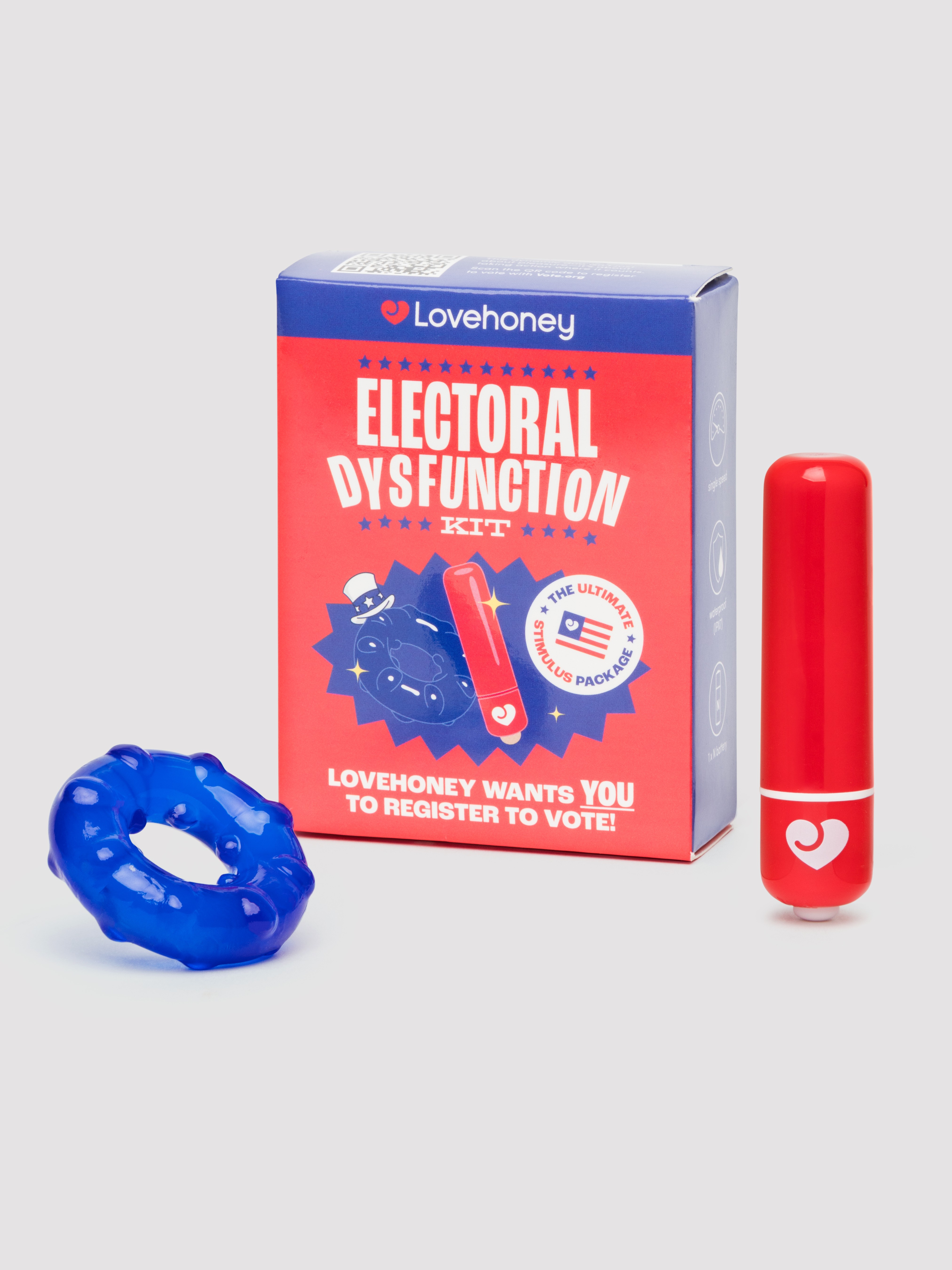 Lovehoney Electoral Dysfunction Kit (2 Piece) , Red, hi-res