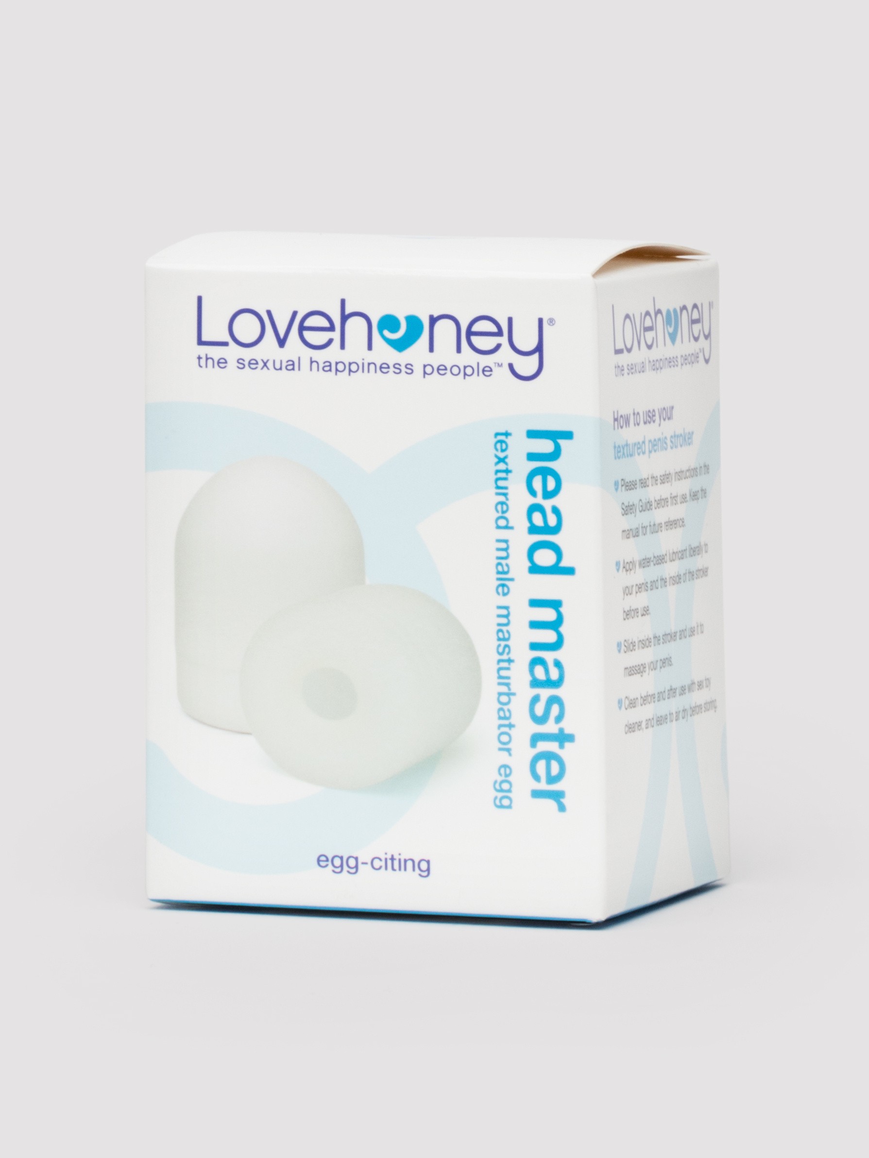 Lovehoney Textured Male Masturbator Egg, Clear, hi-res