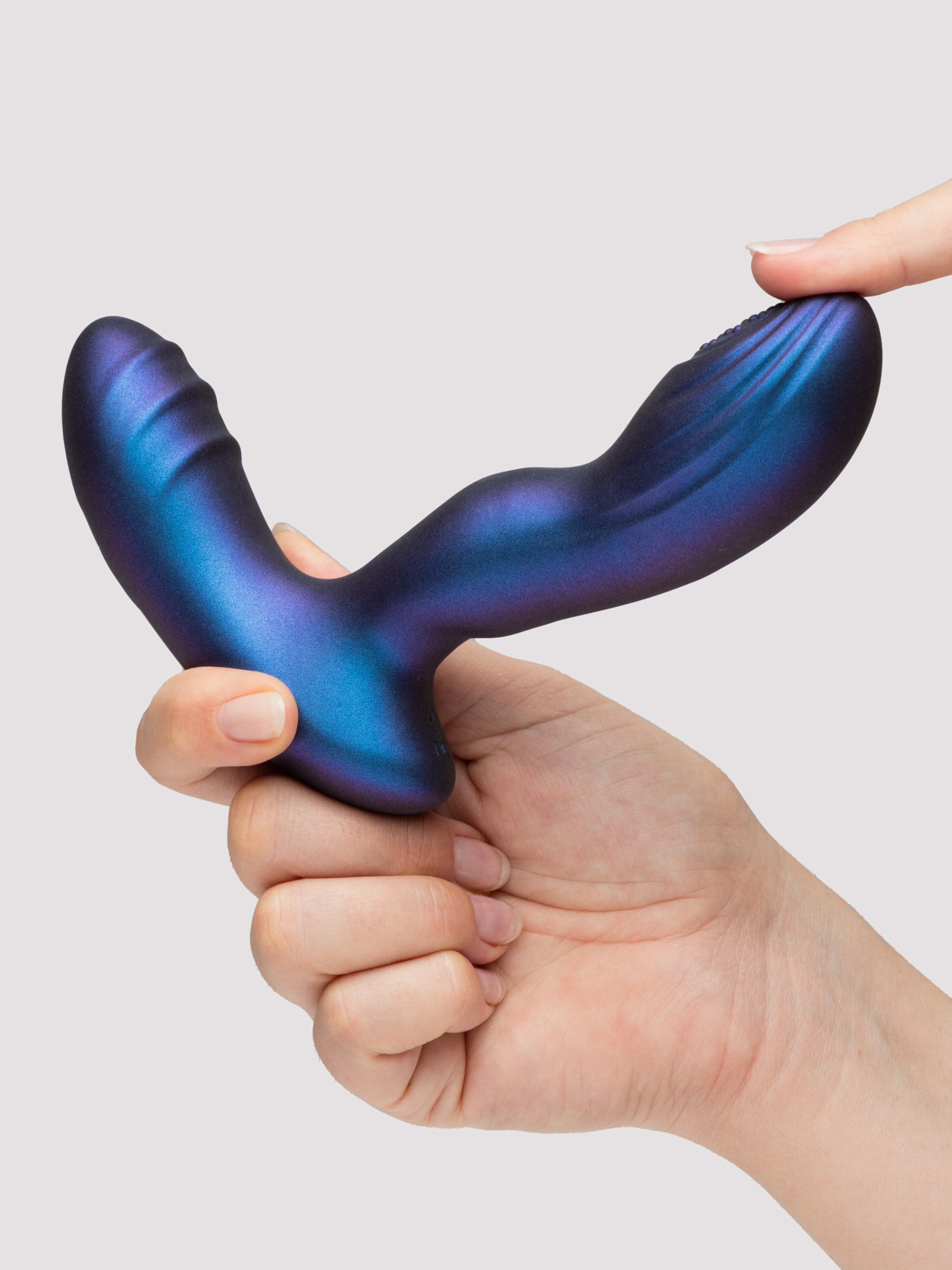 Hueman Tapping Rechargeable Prostate Massager , Purple, hi-res