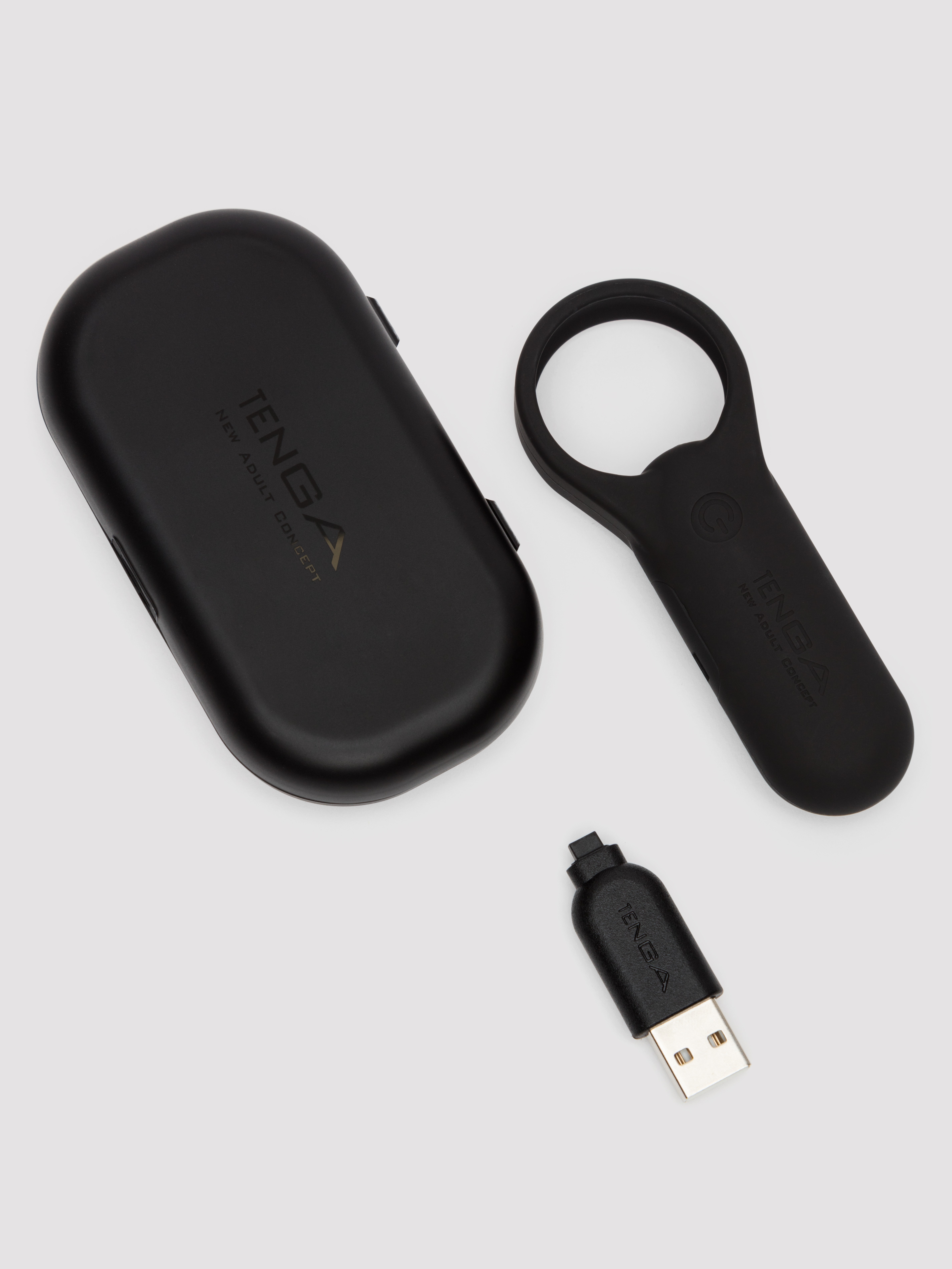 TENGA SVR + Smart Vibe Rechargeable Vibrating Cock Ring, Black, hi-res