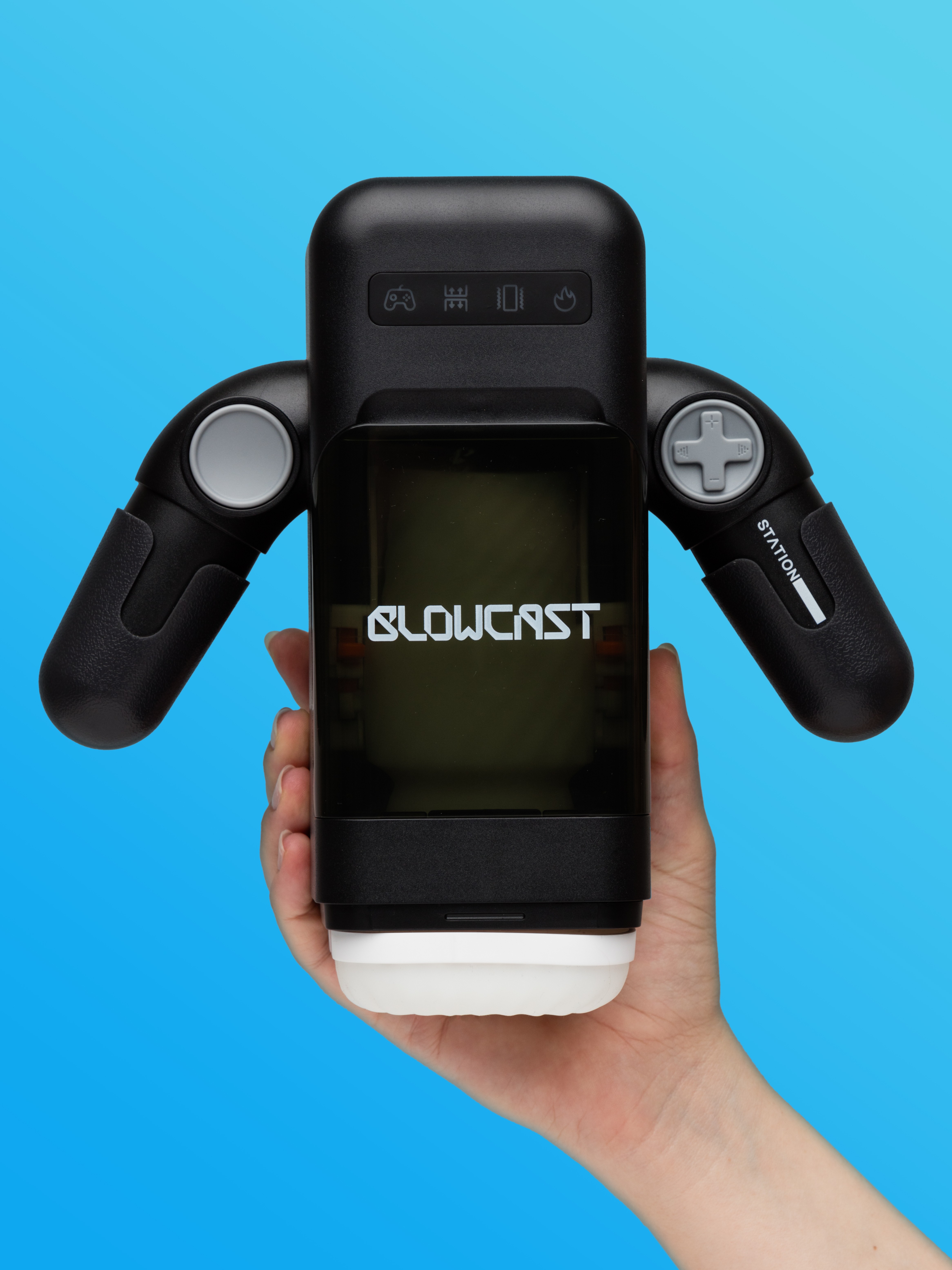 Blowcast Blowbot Automatic Thrusting and Heating Male Masturbator, Black, hi-res