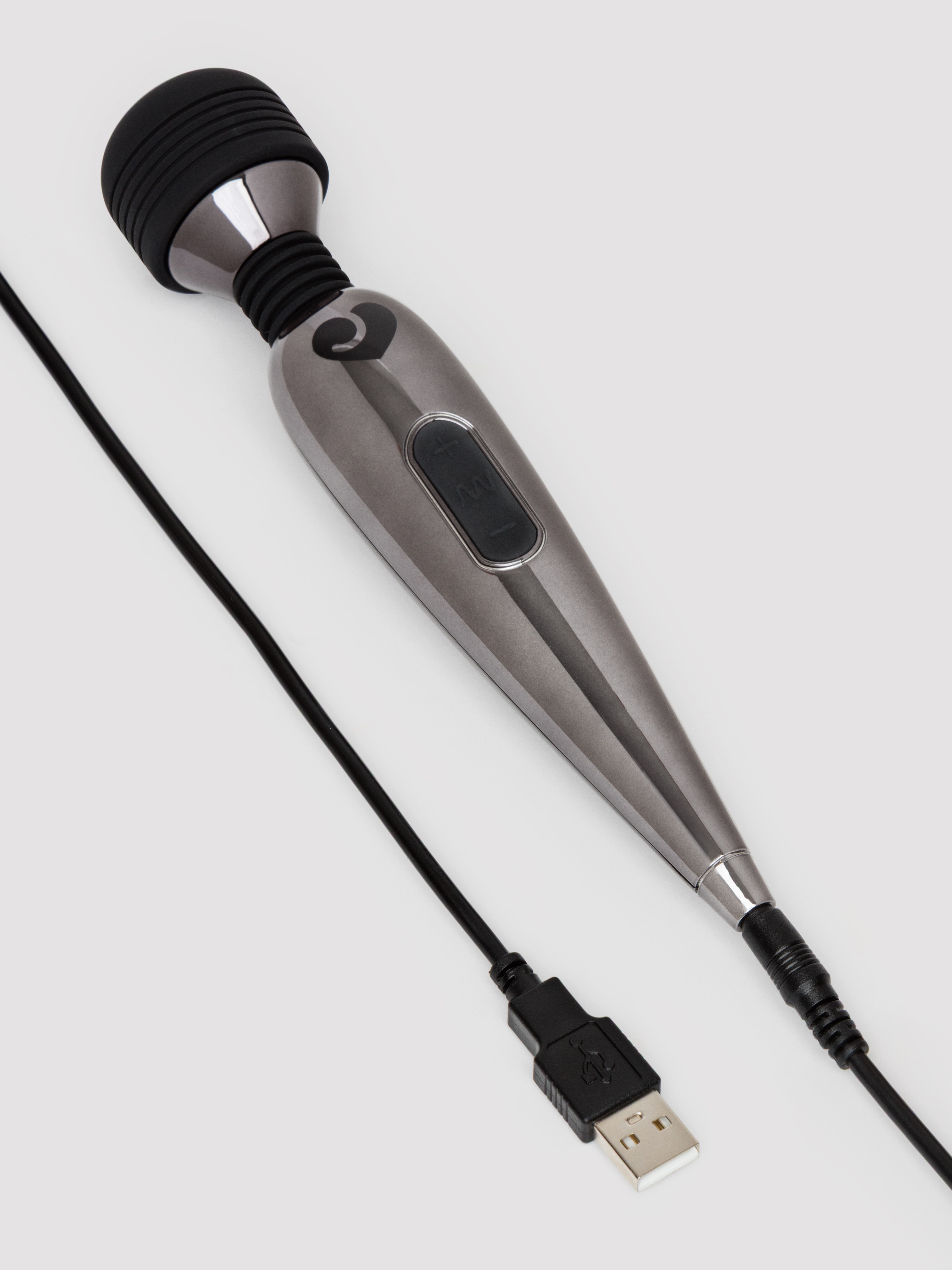 Lovehoney Deluxe Rechargeable Mini Massage Wand Vibrator, Grey, hi-res