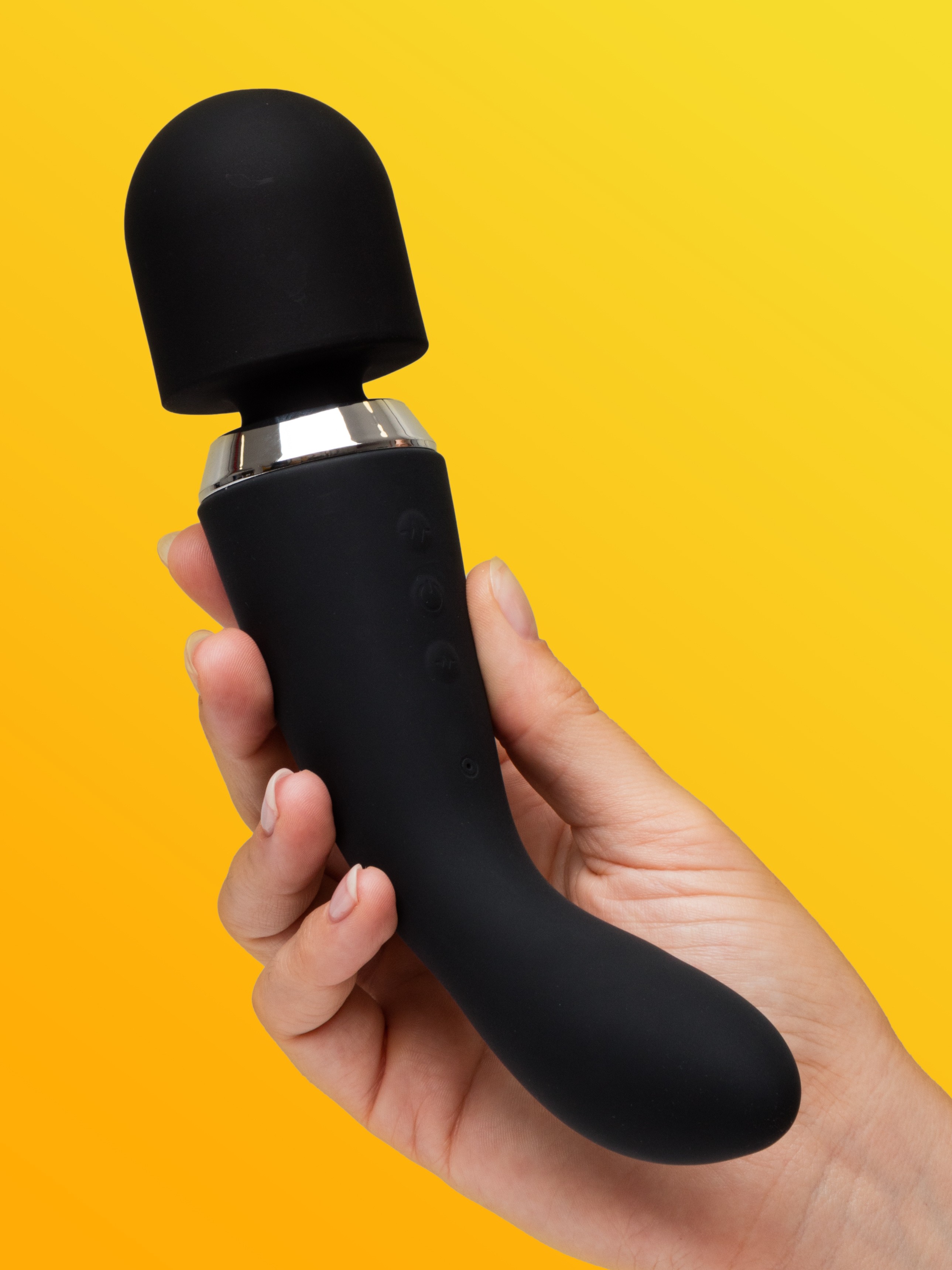 Lovehoney Power Play Rechargeable Dual Wand Massager and Vibrator, Black, hi-res